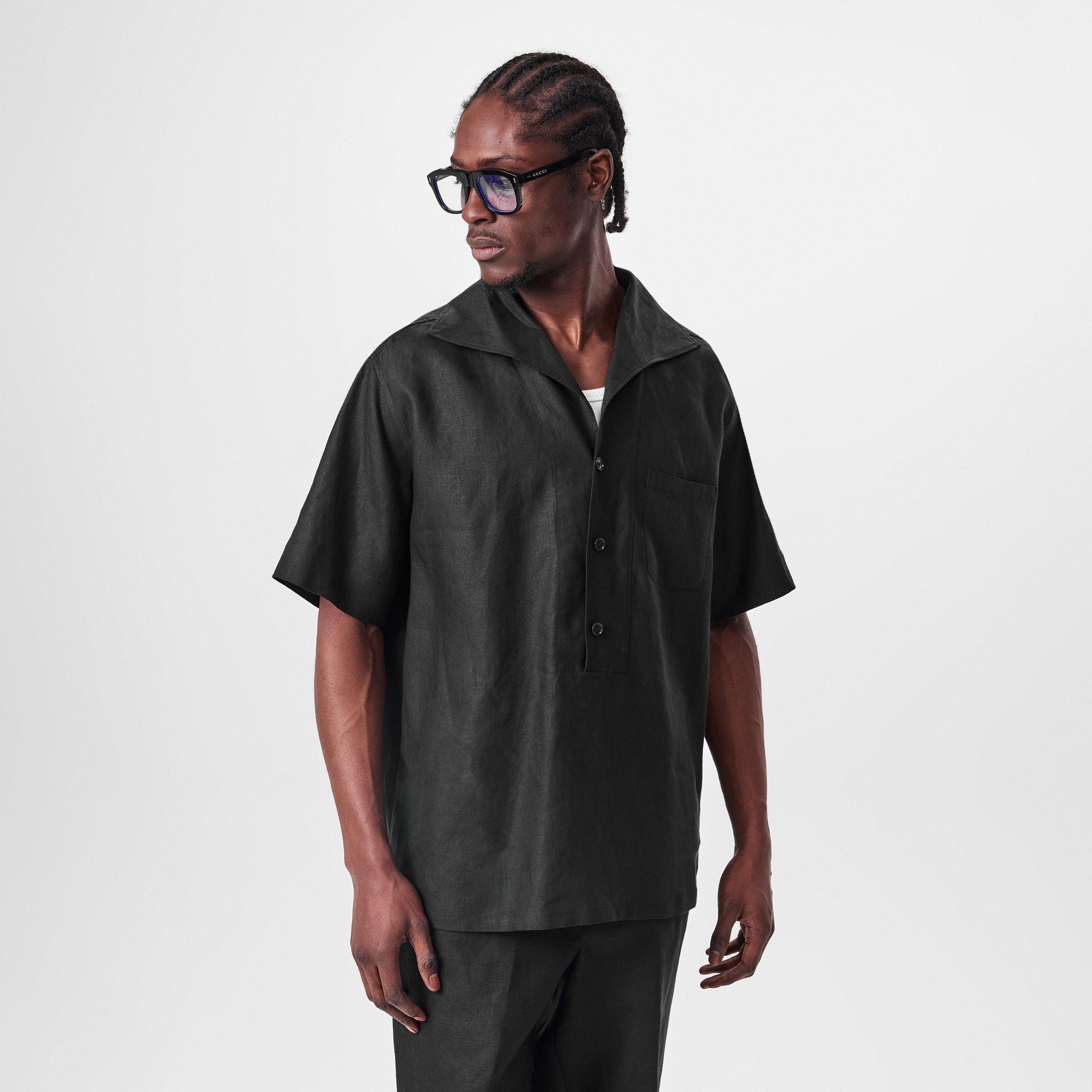 Black - Dolce and Gabbana - Men's Short-Sleeve Shirt - 3