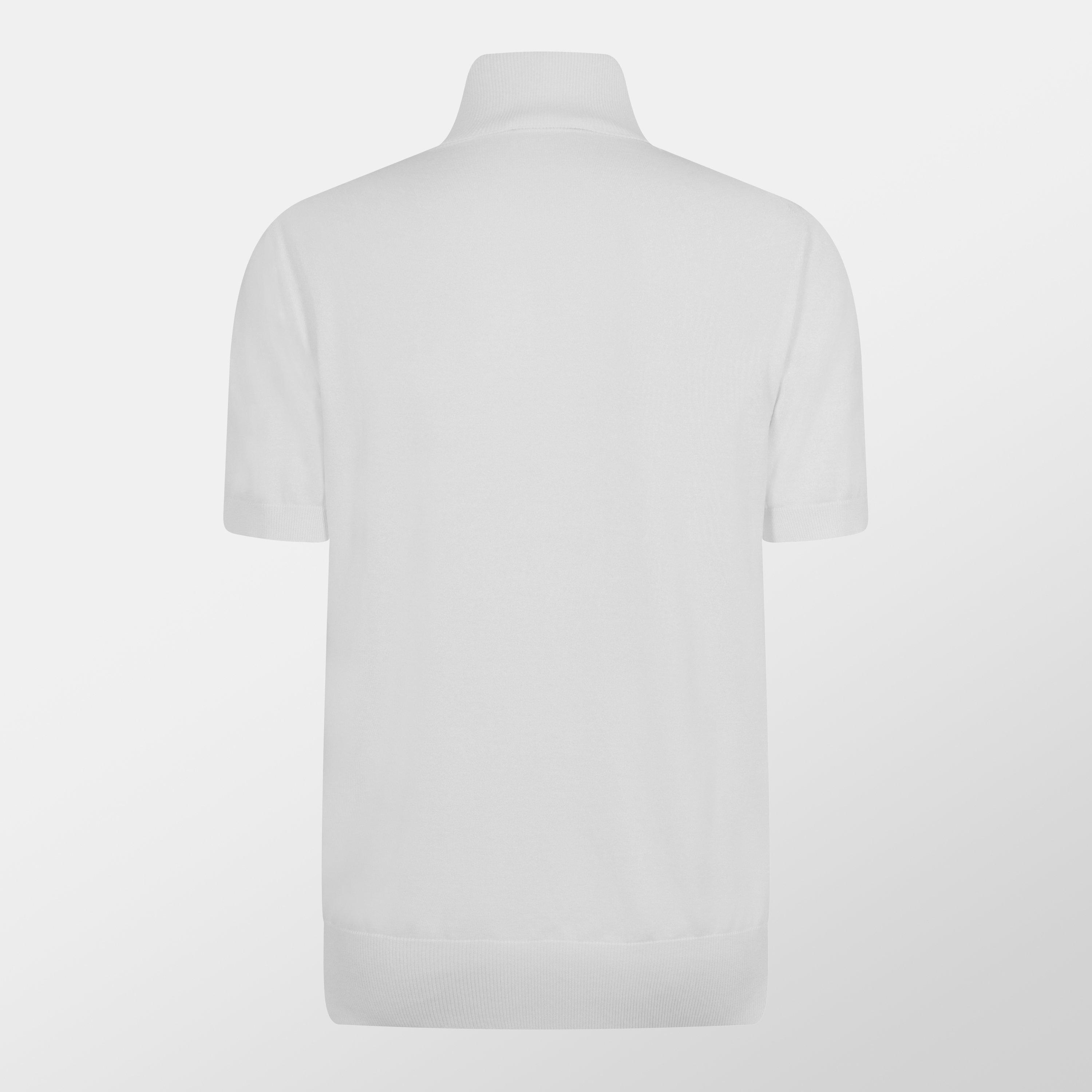 White - Dolce and Gabbana - Men's Short-Sleeve Turtleneck Knitted Top - 2