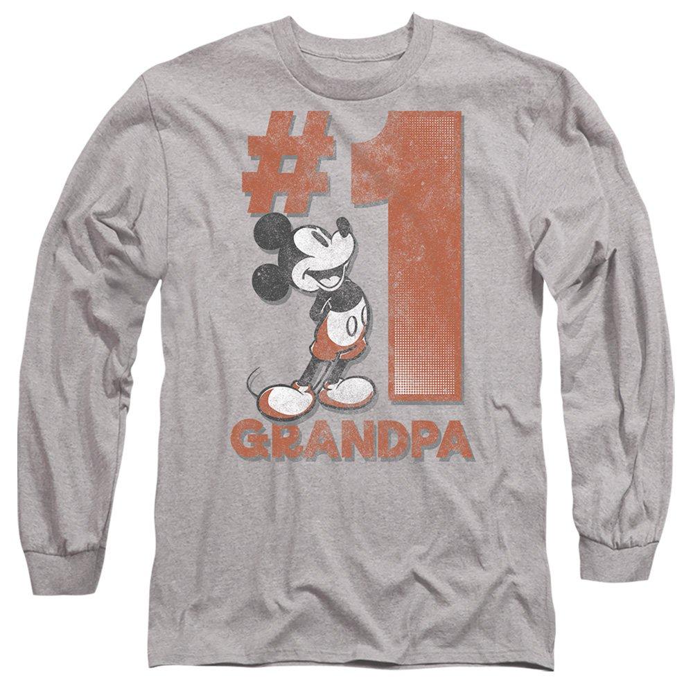 Light Grey - Disney - Mickey Mouse Number 1 Grandpa Long Sleeve T-Shirt - 1