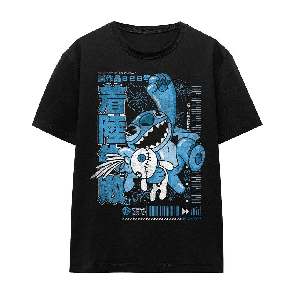 Black - Disney - Lilo And Stitch Manga Jump T-Shirt Black - 4