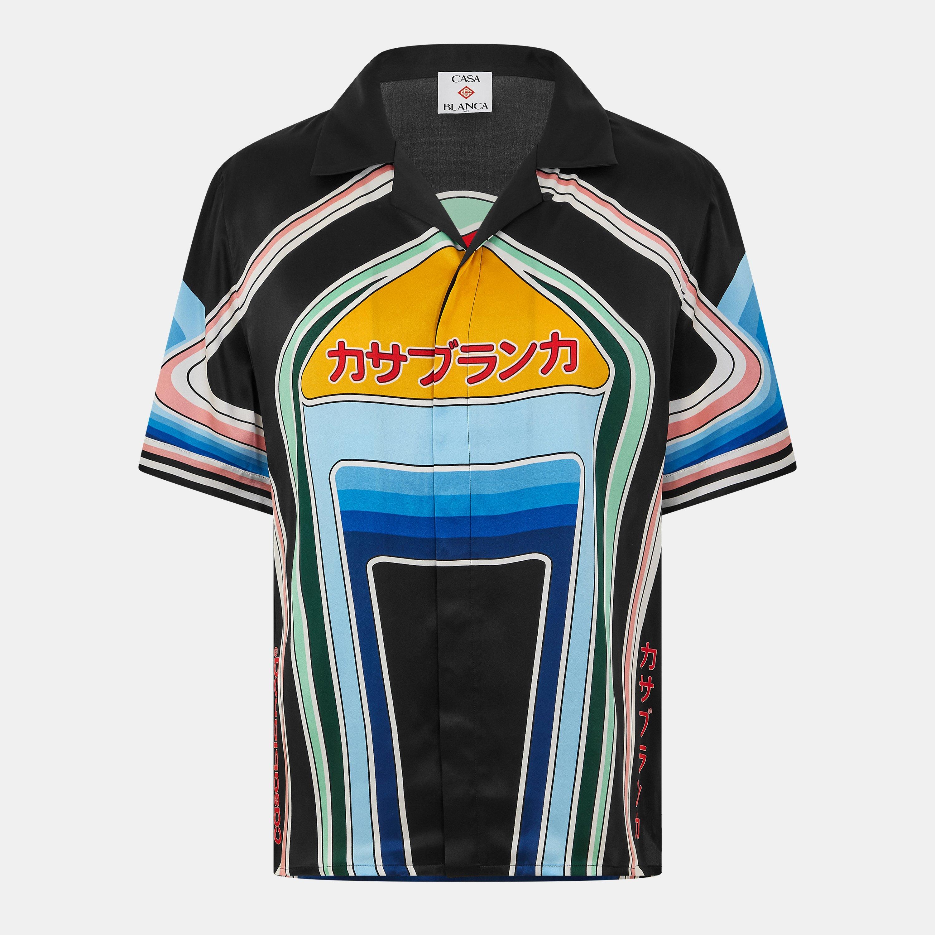 Casablanca Men's Pattern Short Sleeve Bowling Shirt - Multi - Medium