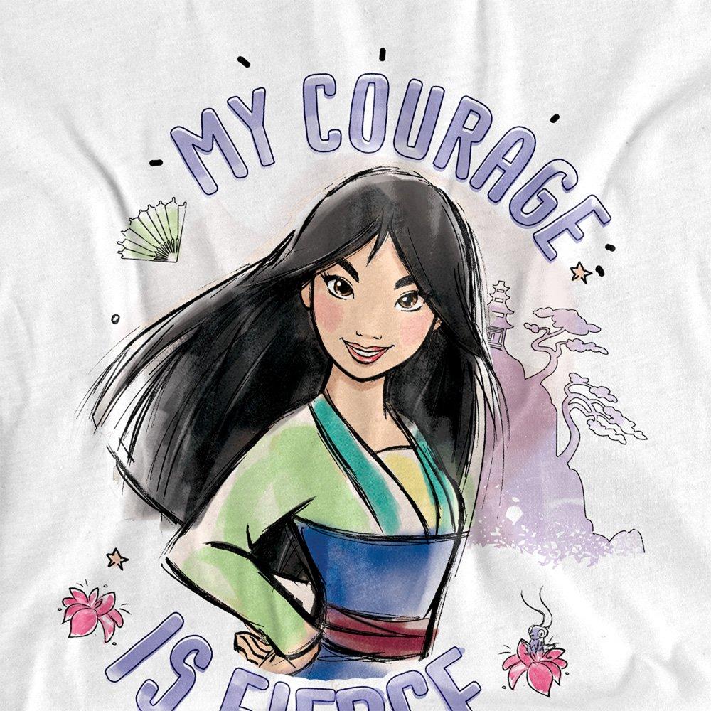 White - Disney - Mulan My Courage is Fierce Long Sleeve T-Shirt Wh - 2
