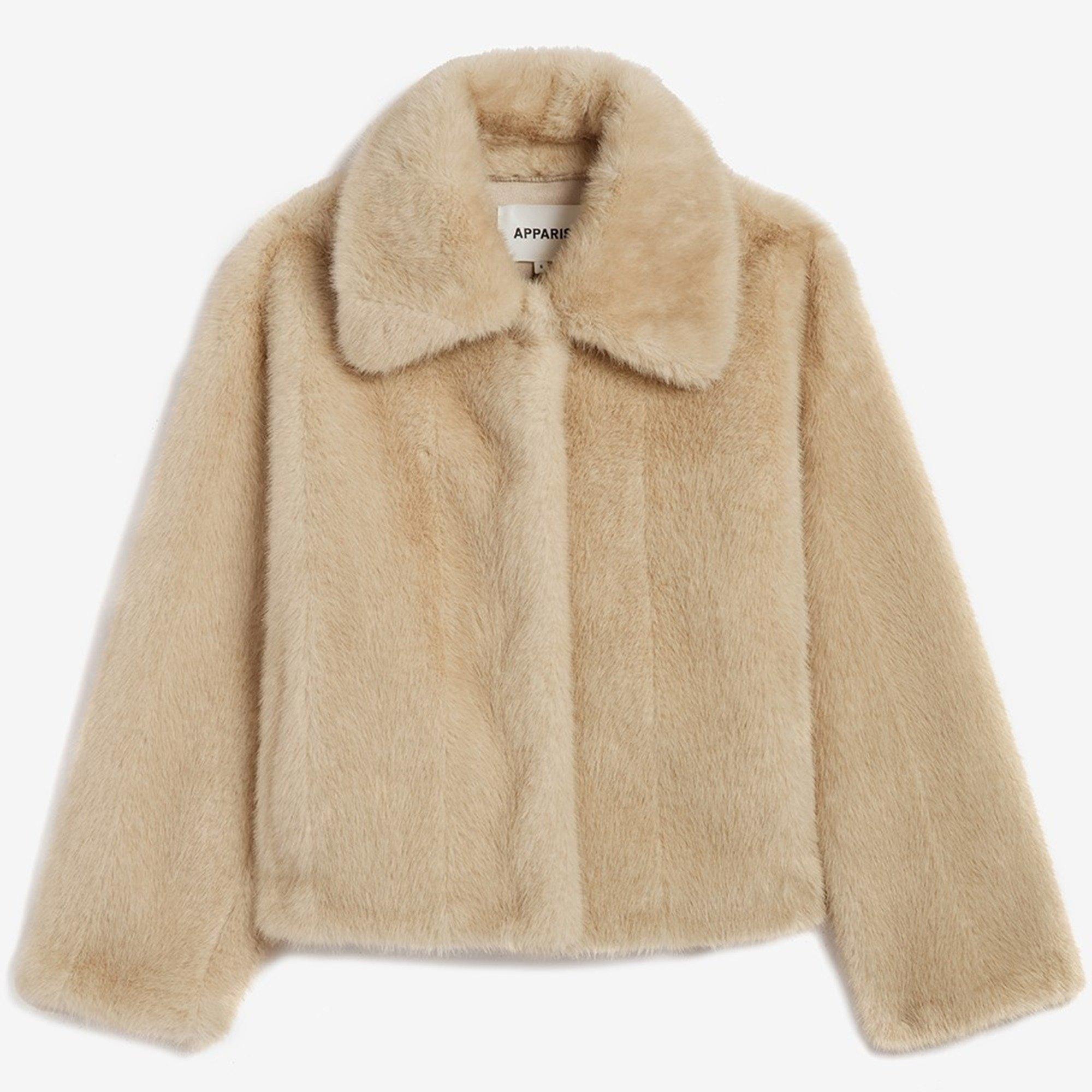 Latte Multi - Apparis - Women's Elis Shaved Mink Coat Faux Fur Jacket - 1