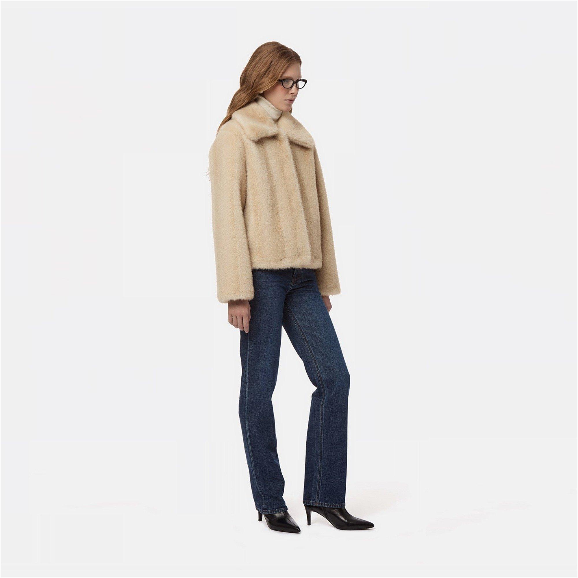 Latte Multi - Apparis - Women's Elis Shaved Mink Coat Faux Fur Jacket - 2