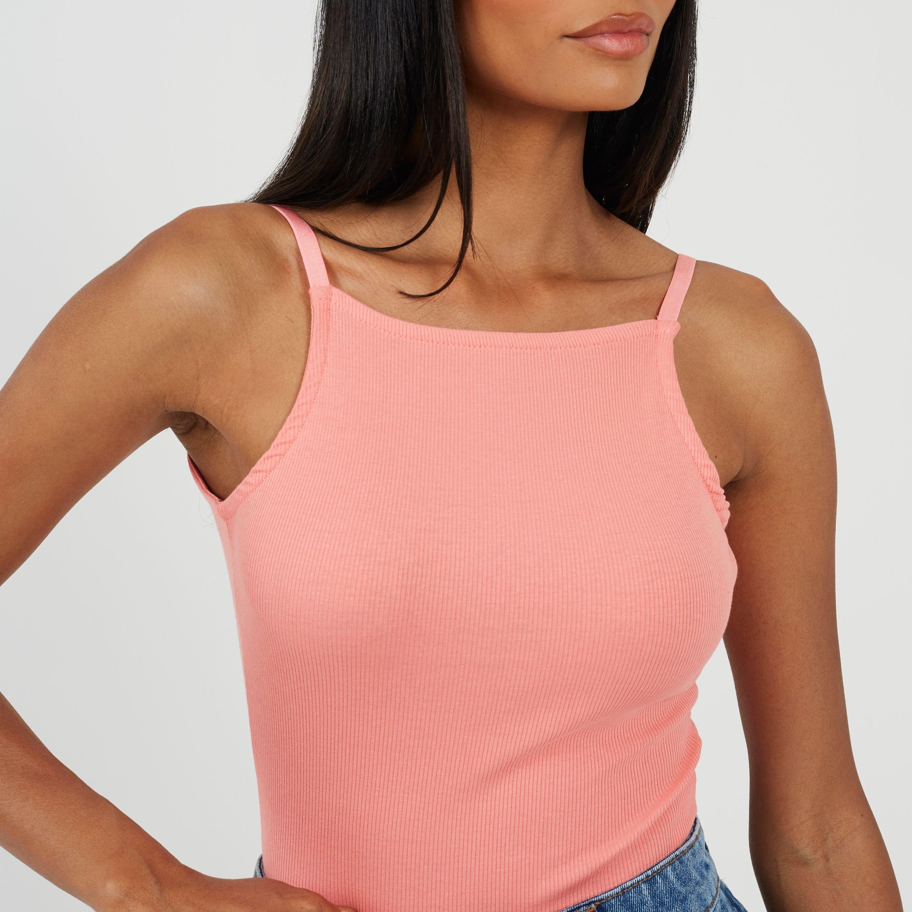 Schelp Roze - Brave Soul - Womens Spaghetti Strap Vest Style Bodysuit - 3