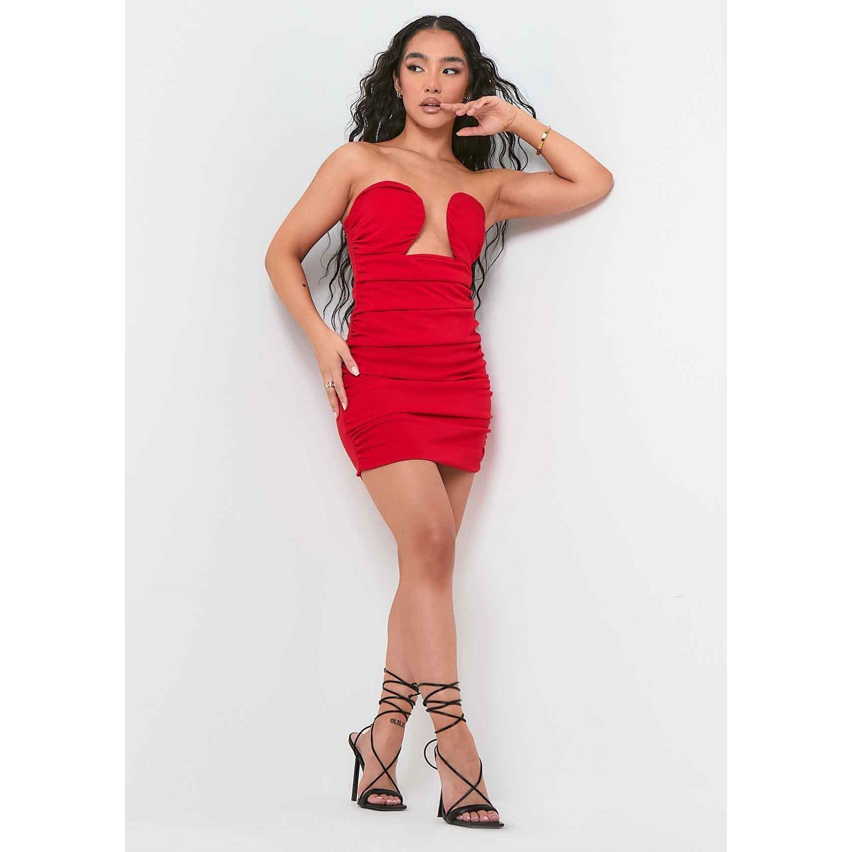 Missy Empire Ruched Cup Detail Mini Dress