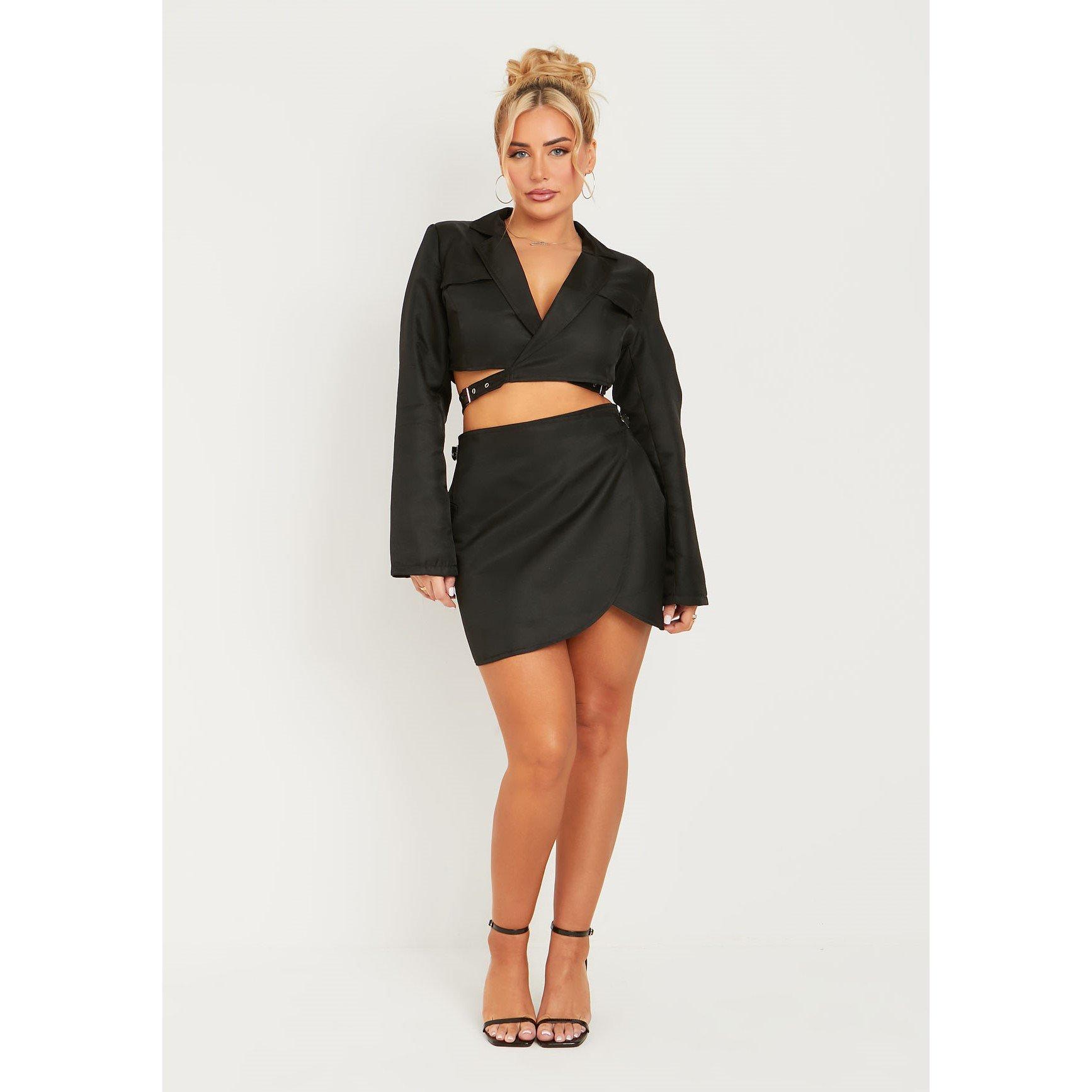 Missy Empire Women's Utility Wrap Mini Skirt - Black - 6 (2XS)