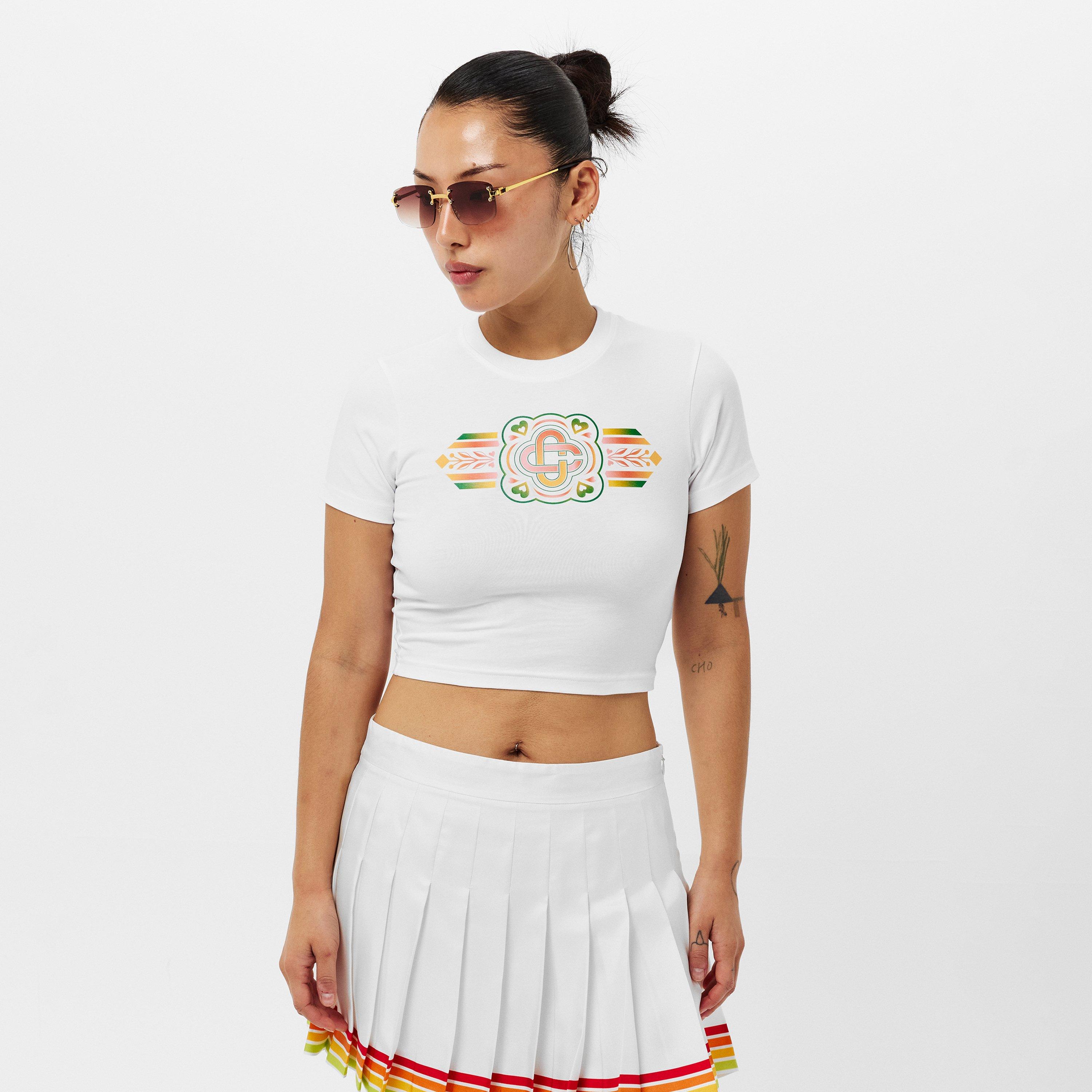 White - Casablanca - Women's Casa Graphic Slim Fit Baby Tees - 3