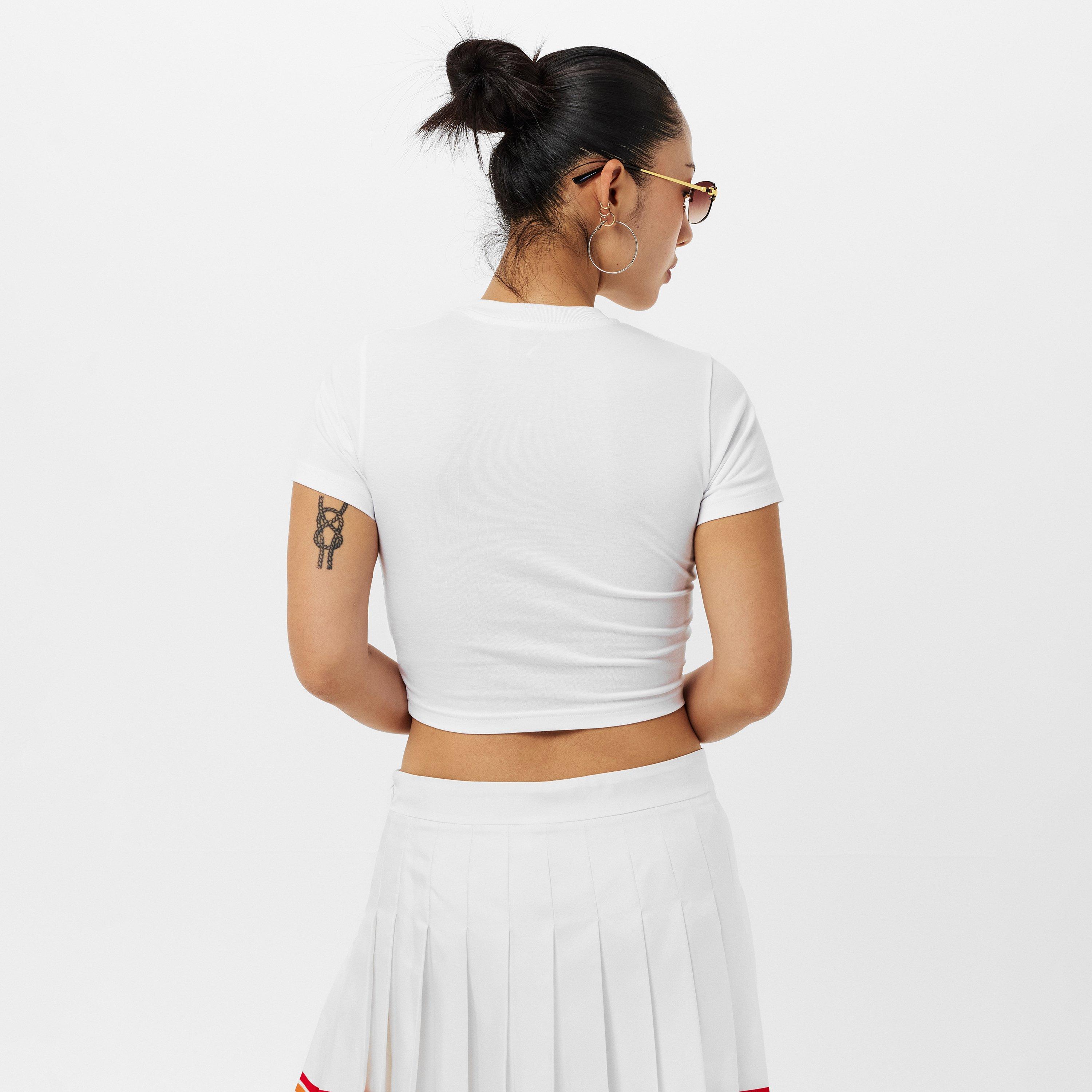 White - Casablanca - Women's Casa Graphic Slim Fit Baby Tees - 4