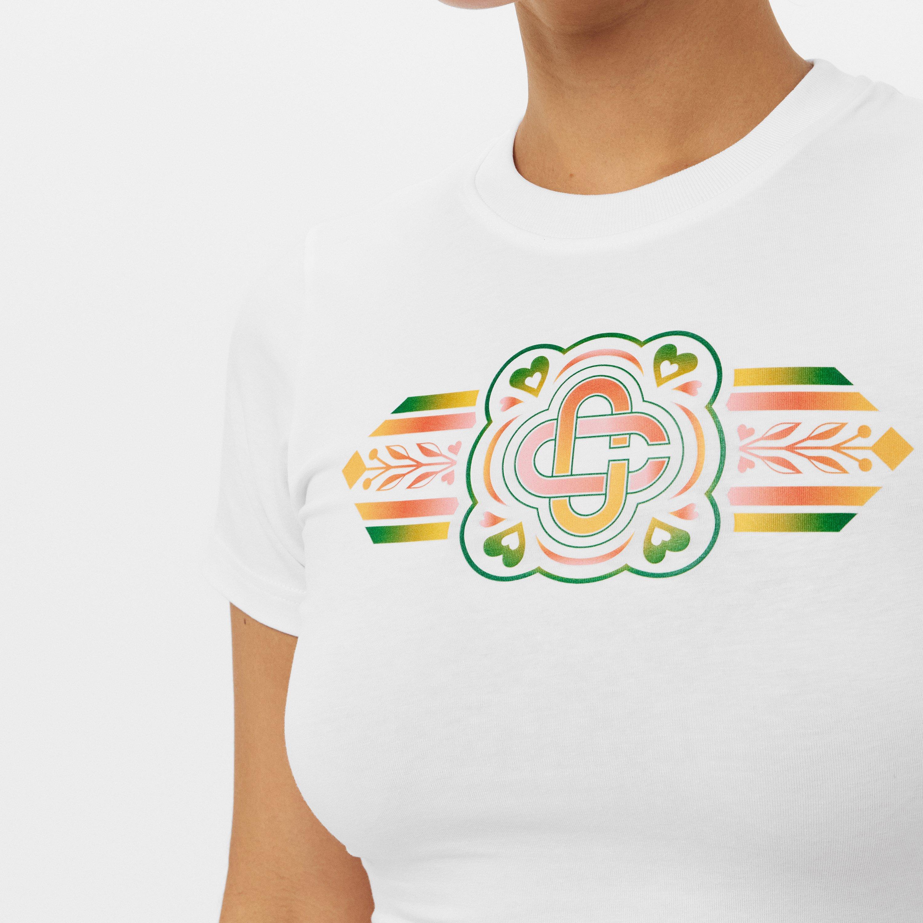 White - Casablanca - Women's Casa Graphic Slim Fit Baby Tees - 5