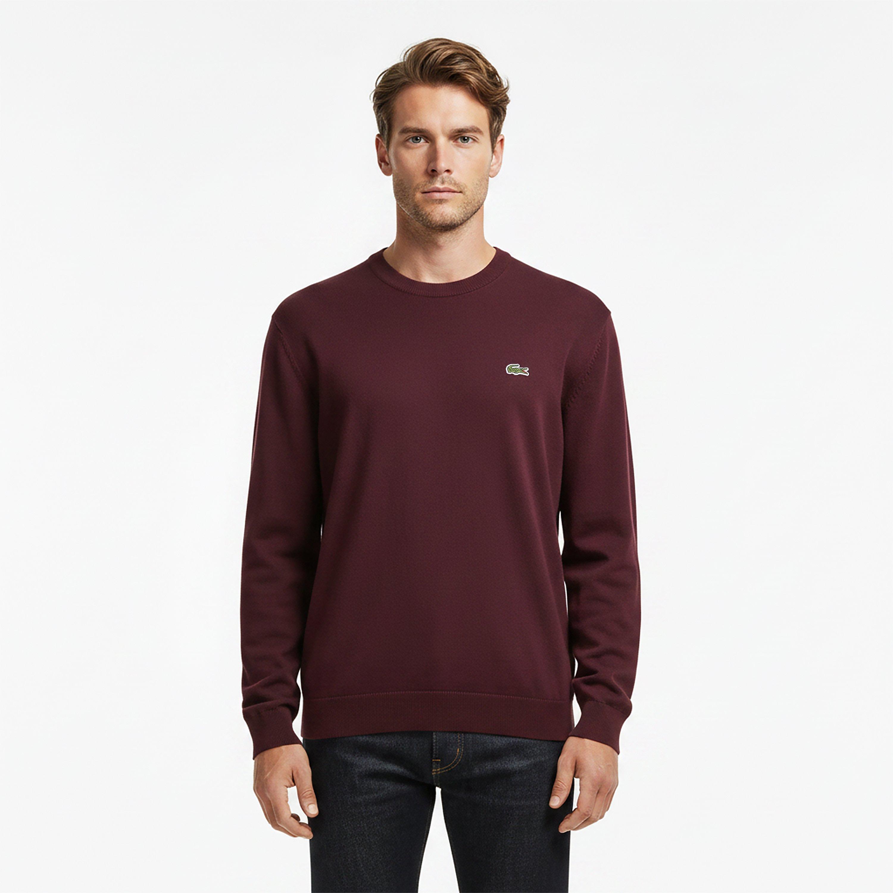 Burgundy 3KE - Lacoste - Knitted Jumper Mens - 3