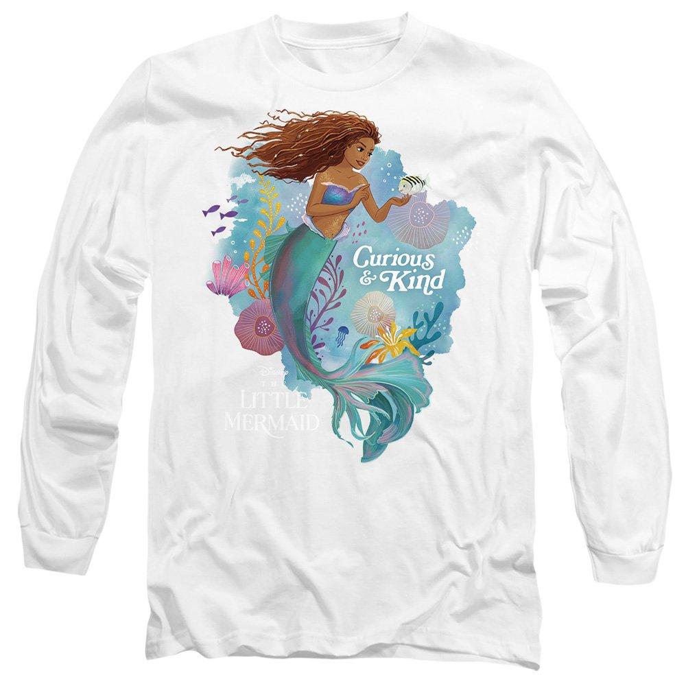 Disney Men's The Little Mermaid Ariel Curious And Kind Long Sl - White - XL