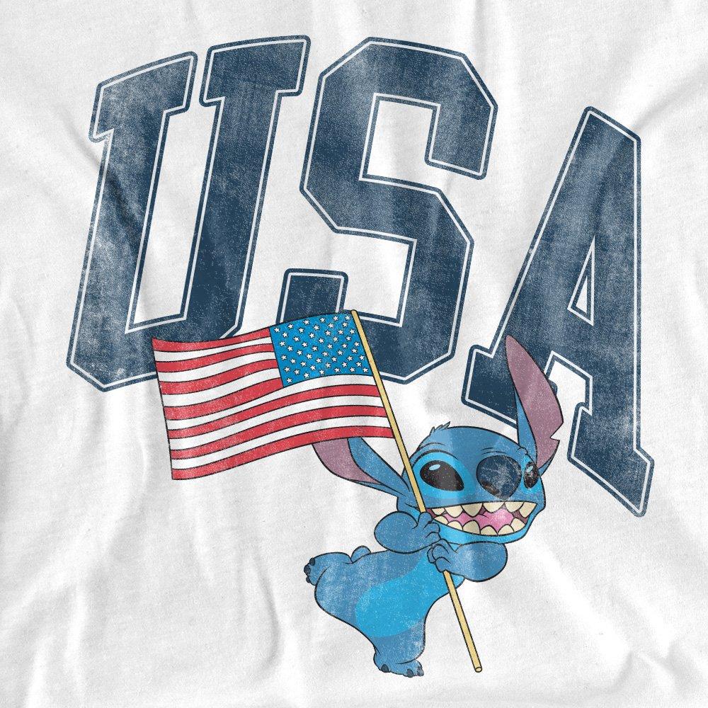 White - Disney - Lilo And Stitch Usa T-Shirt White - 2