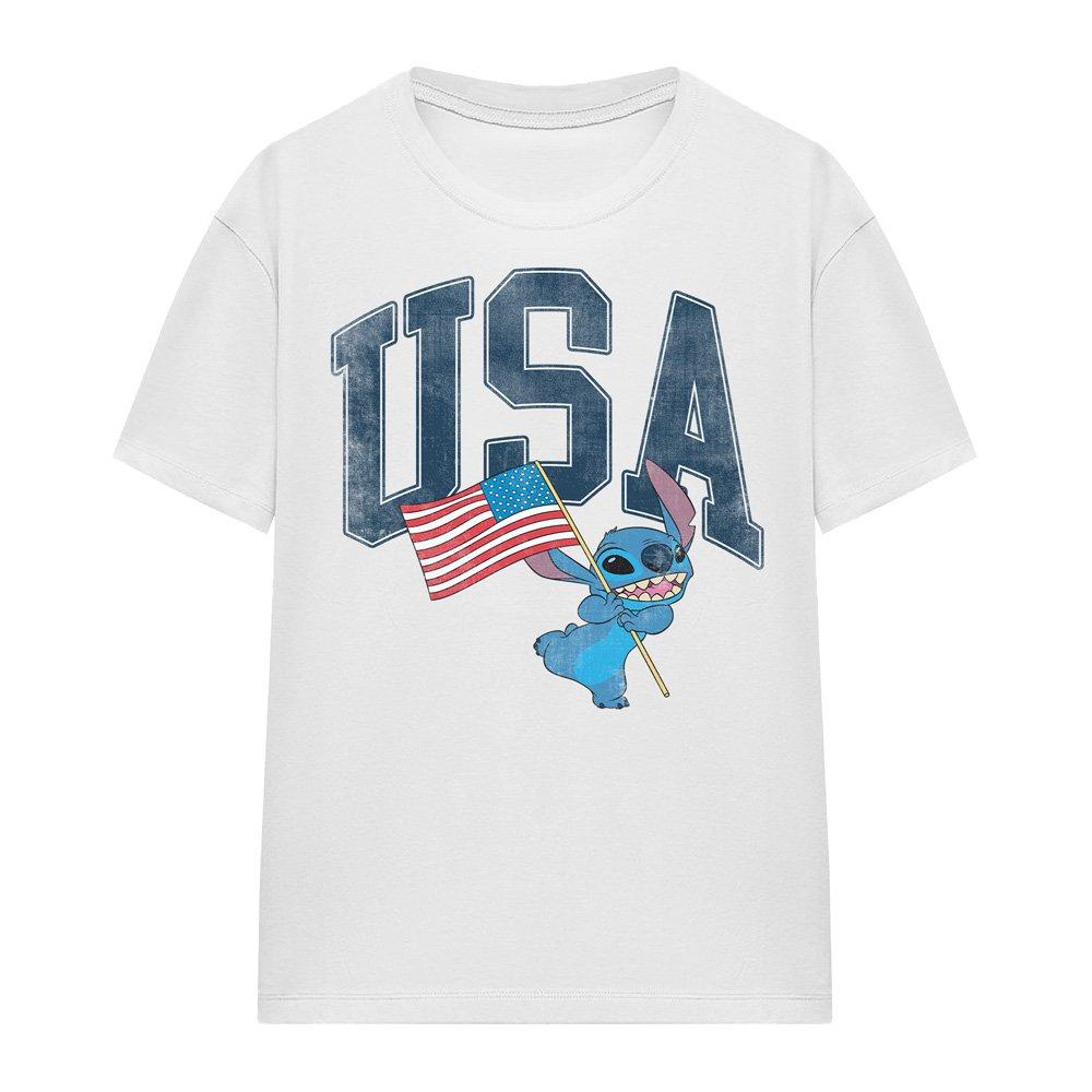 White - Disney - Lilo And Stitch Usa T-Shirt White - 4