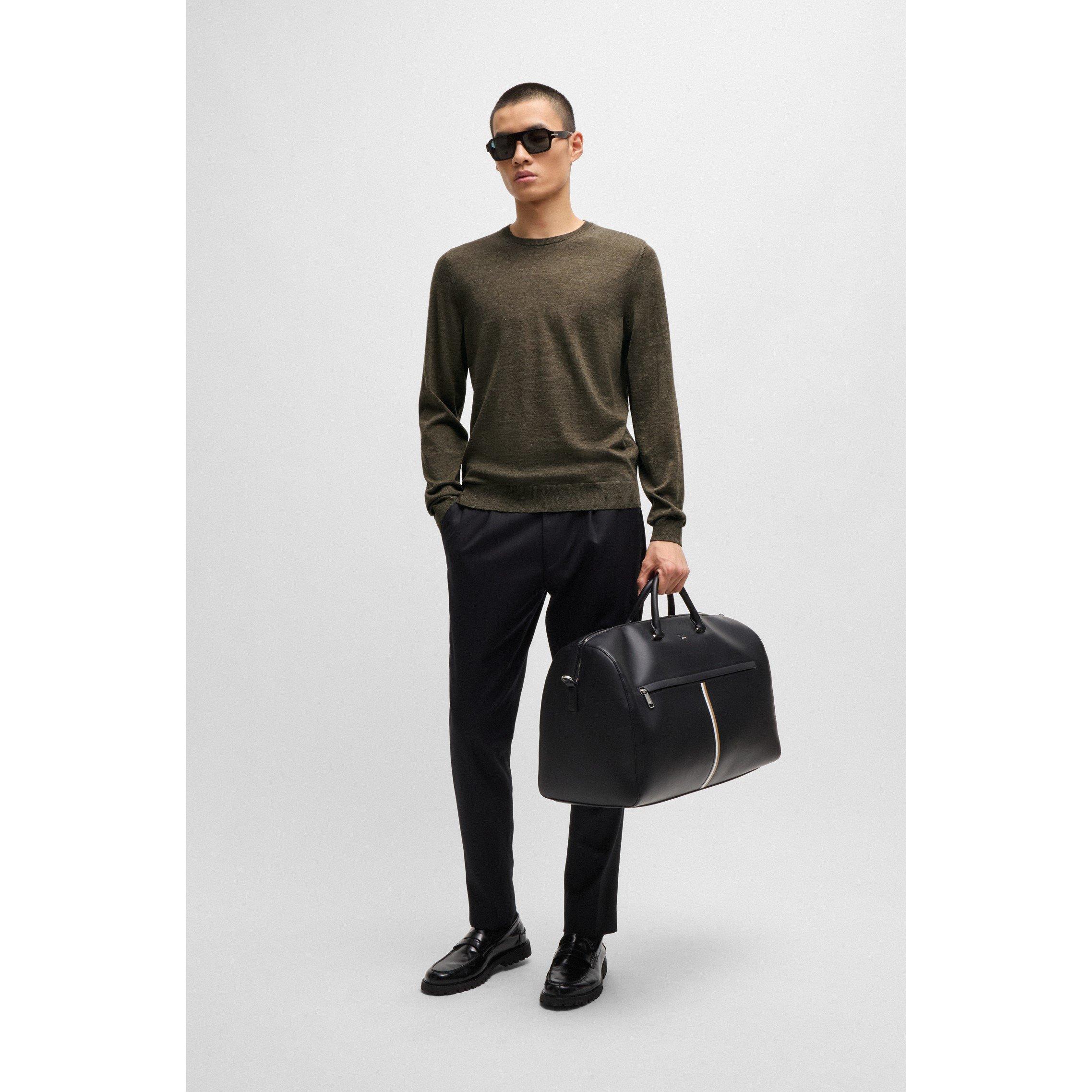 Boss Men's Leno-P Knitted Crew Neck Jumper - Open White 131 - 2XL