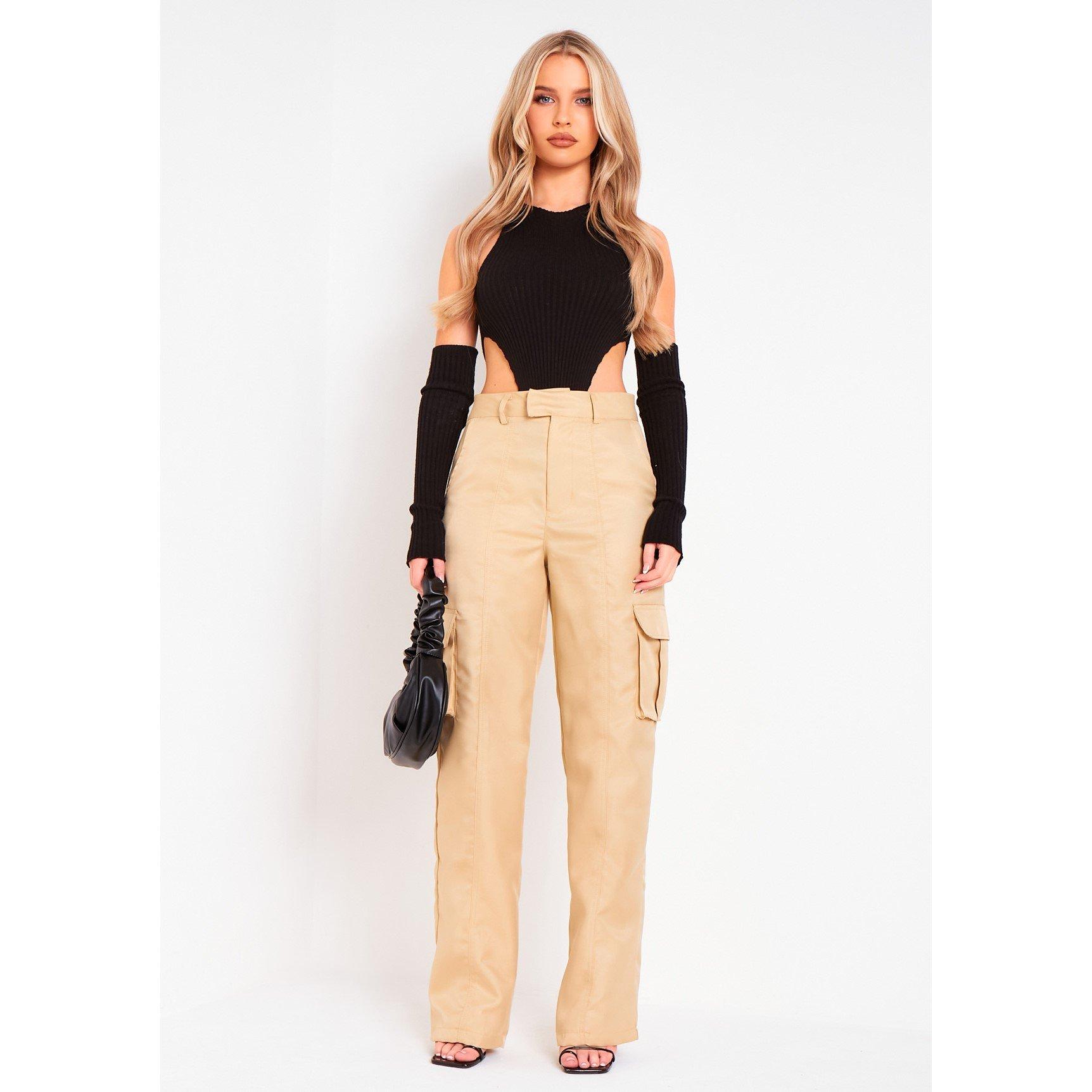 Black - Missy Empire - Rib Knitted High Leg Bodysuit With Sleeves