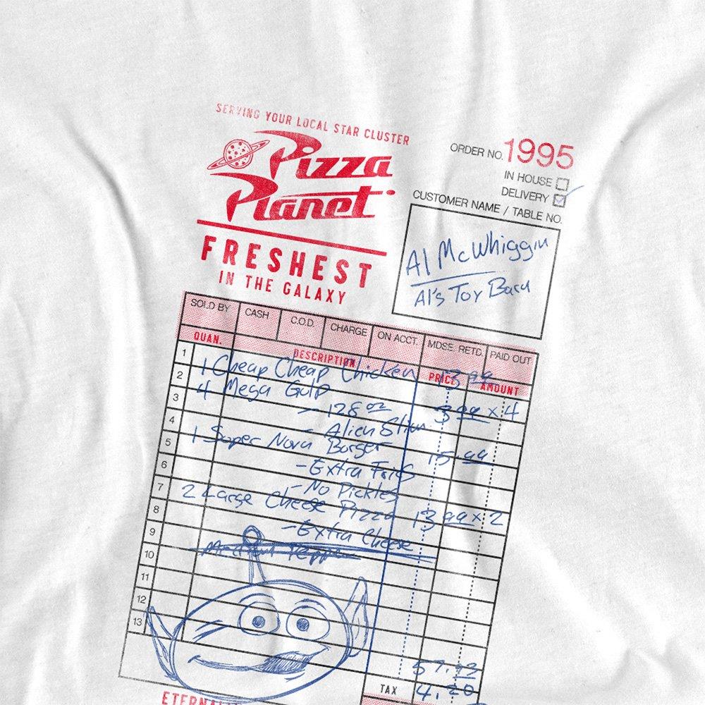 White - Disney - Toy Story Pizza Planet Menu Front Back T-Shirt Wh - 3