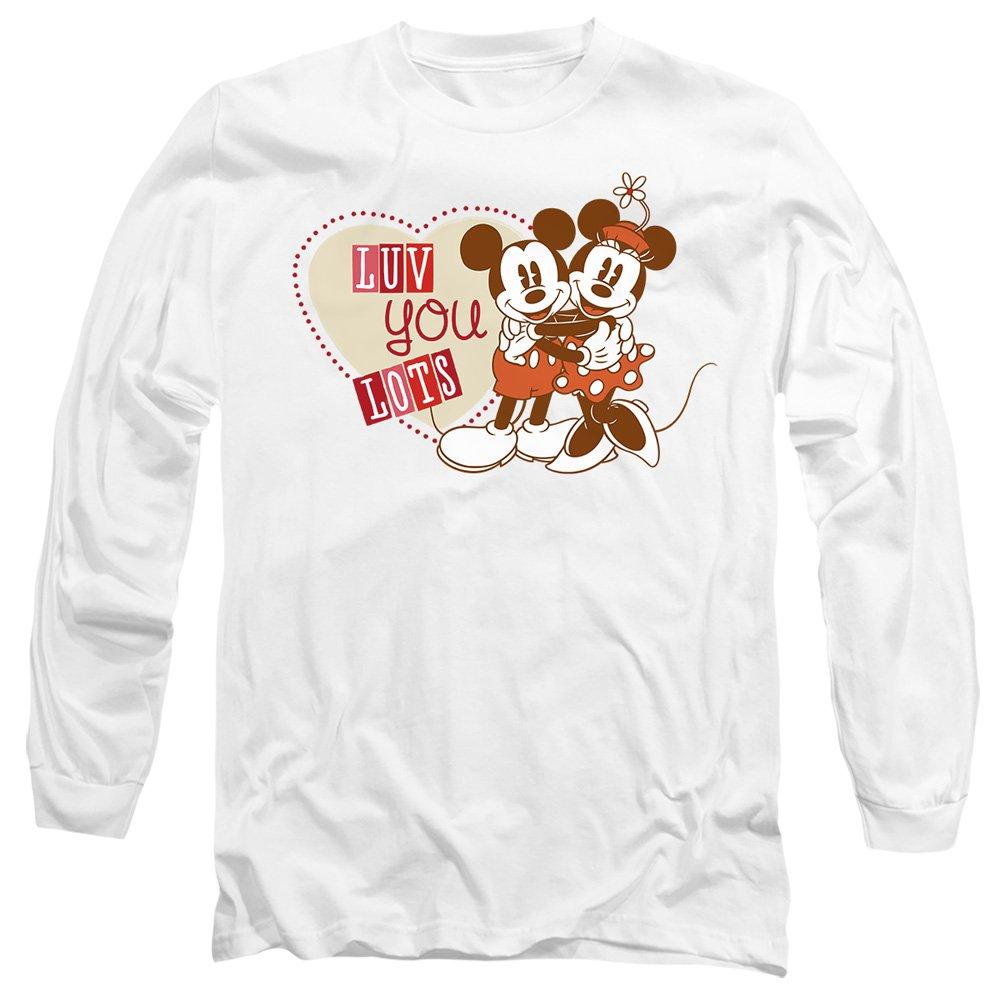 Disney Men's Mickey And Minnie Mouse Vintage Valentines Day Lu - White - XXL
