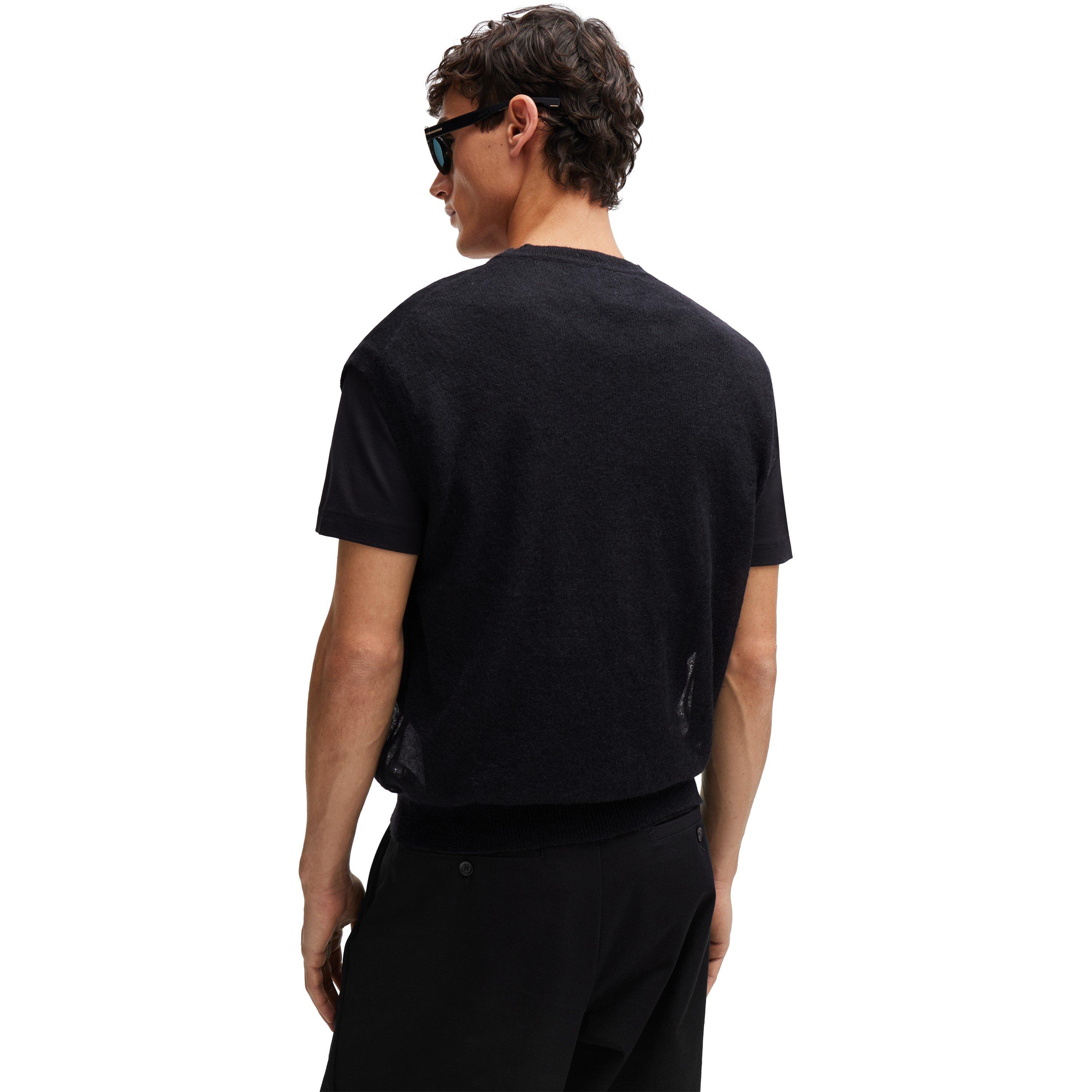 Black - Boss - Men's Knitted T-Shirt - 3