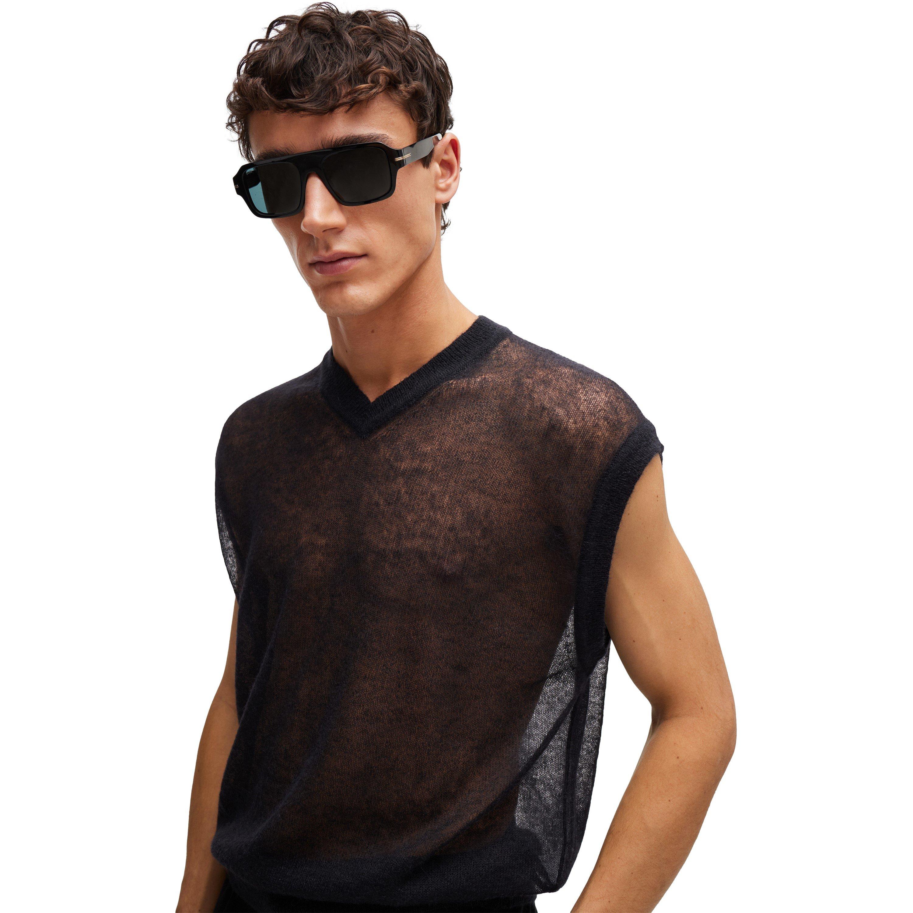 Black - Boss - Men's Knitted T-Shirt - 4