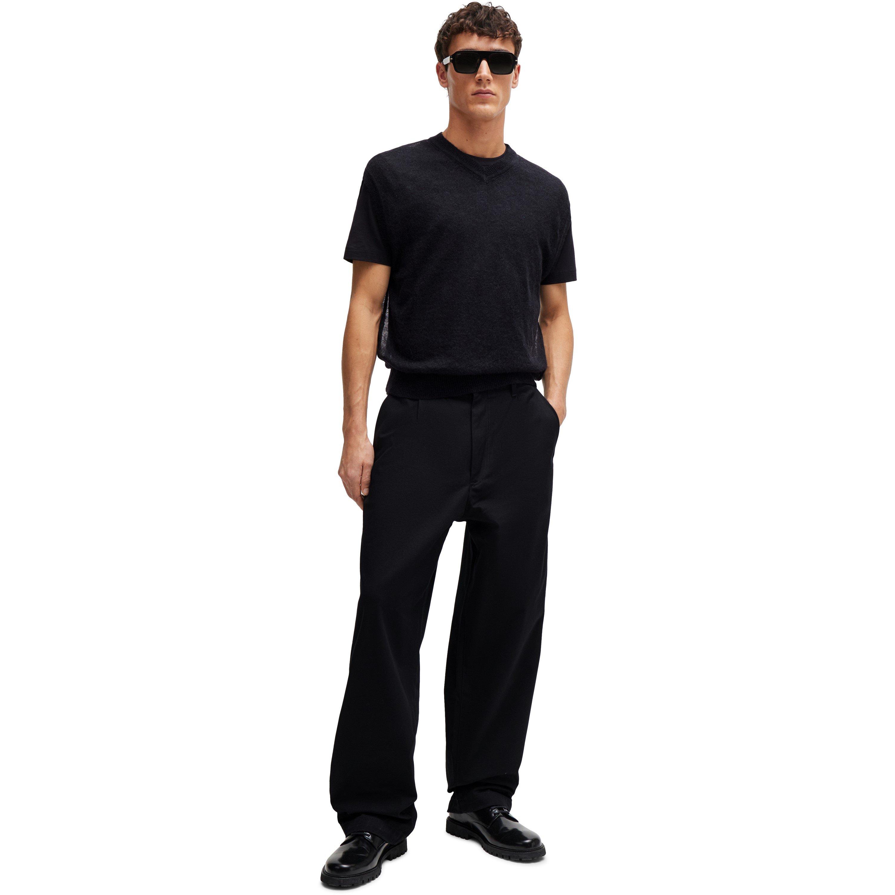 Black - Boss - Men's Knitted T-Shirt - 5