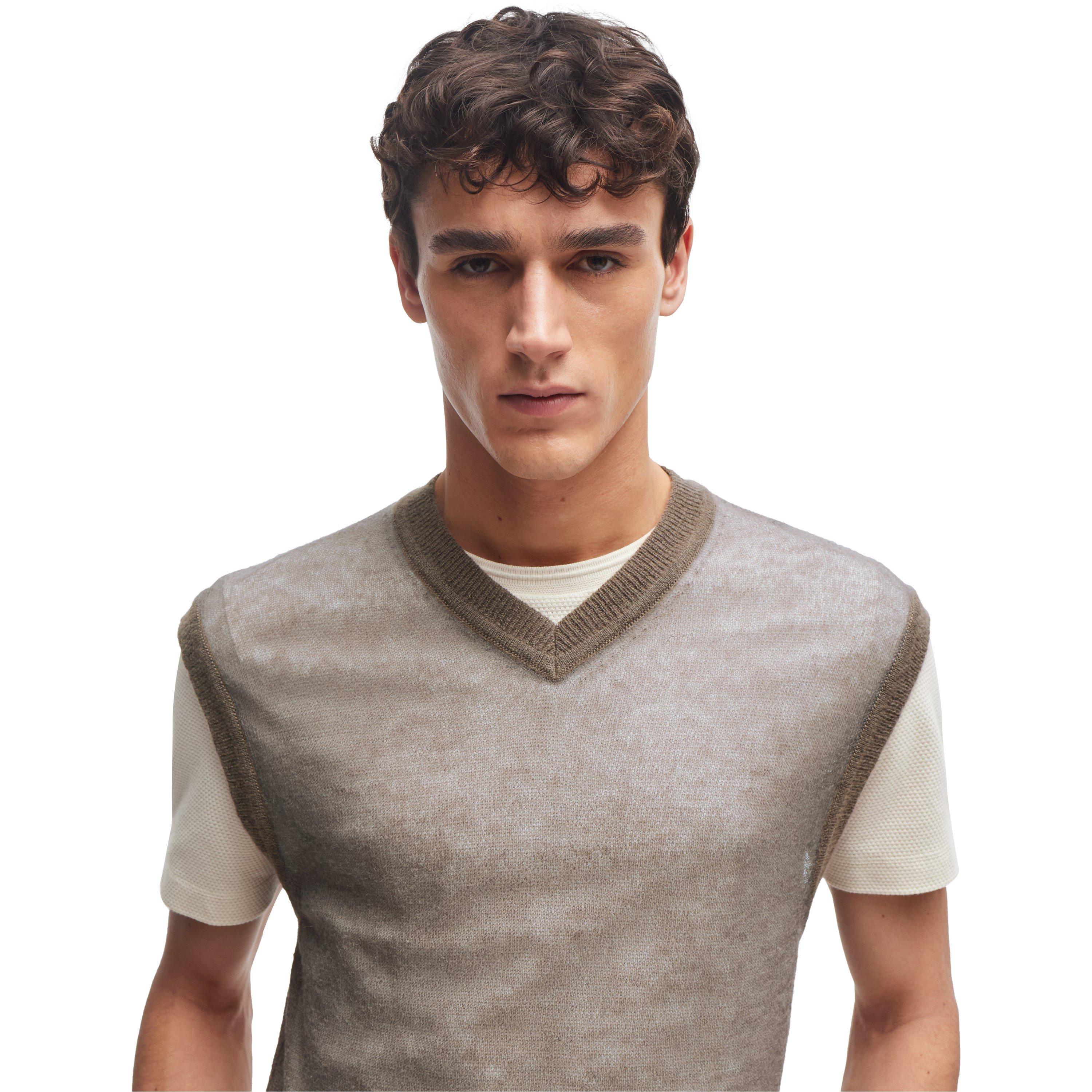 Open Beige - Boss - Men's Knitted T-Shirt - 4
