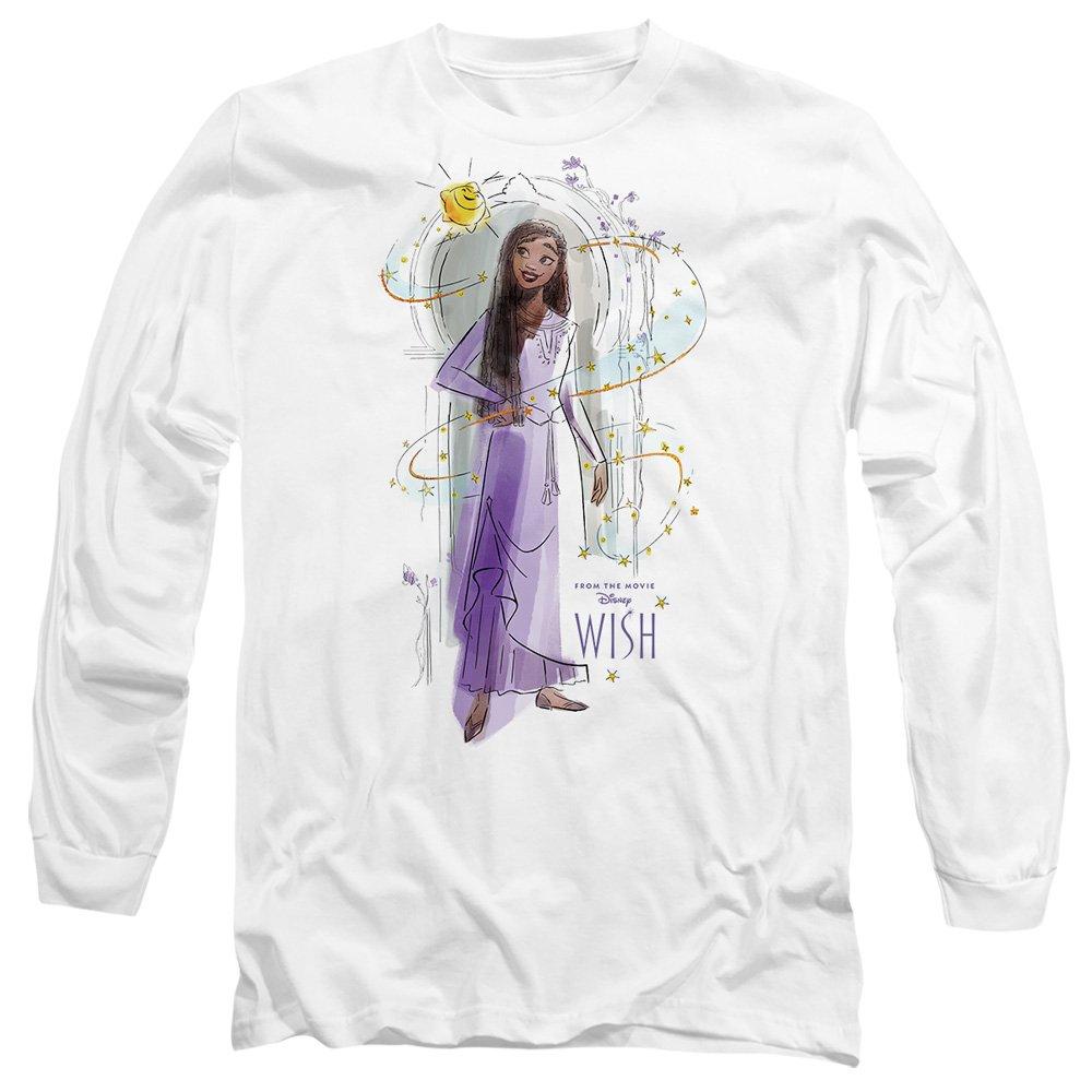 White - Disney - Wish Starburst With Asha Long Sleeve T-Shirt Whit - 1