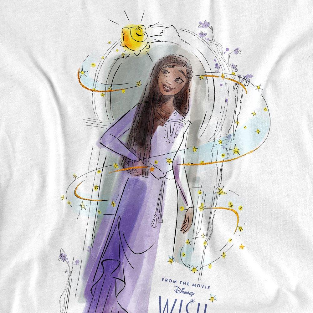 White - Disney - Wish Starburst With Asha Long Sleeve T-Shirt Whit - 2