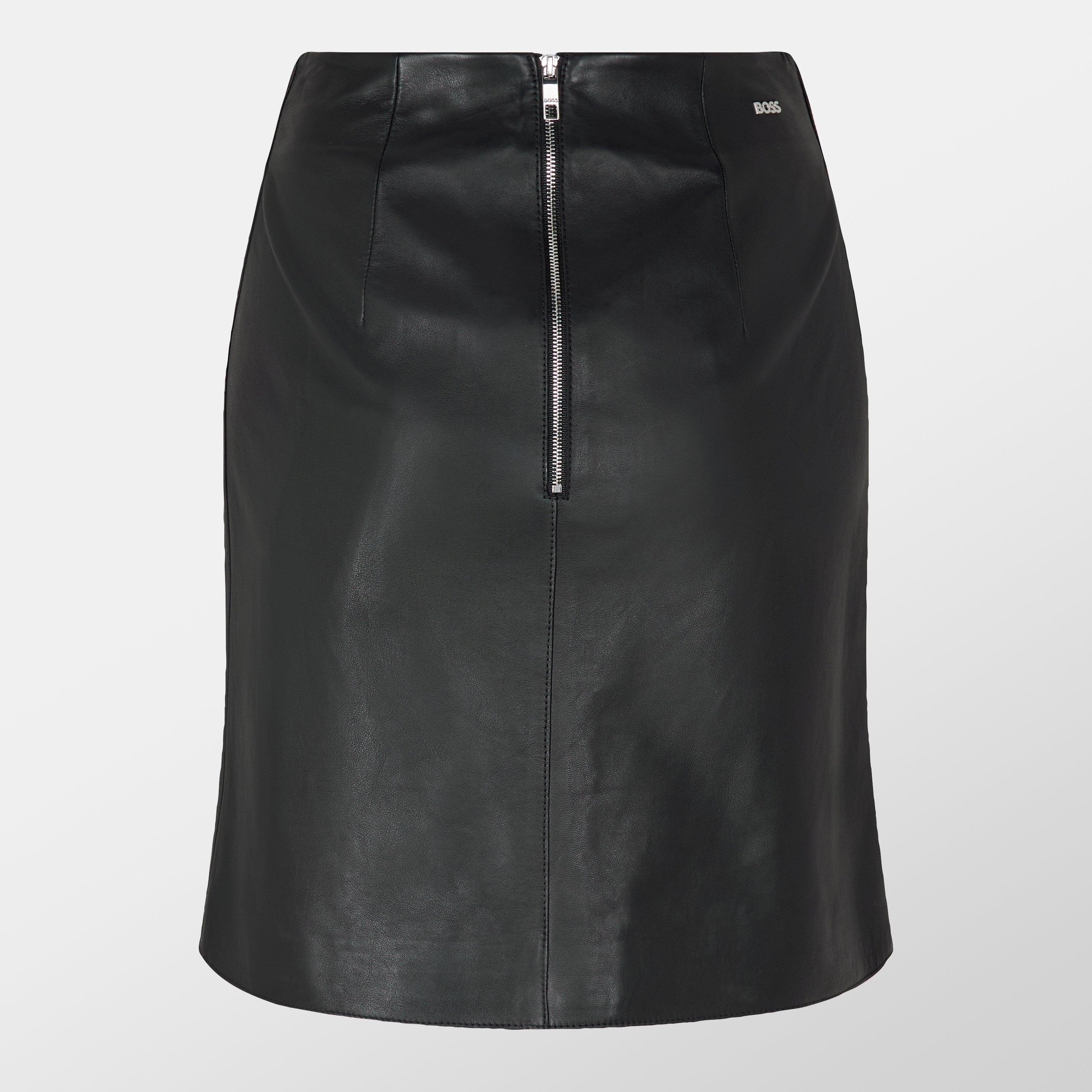 Black - Boss - Women's  Seminta Leather Shorts - 2