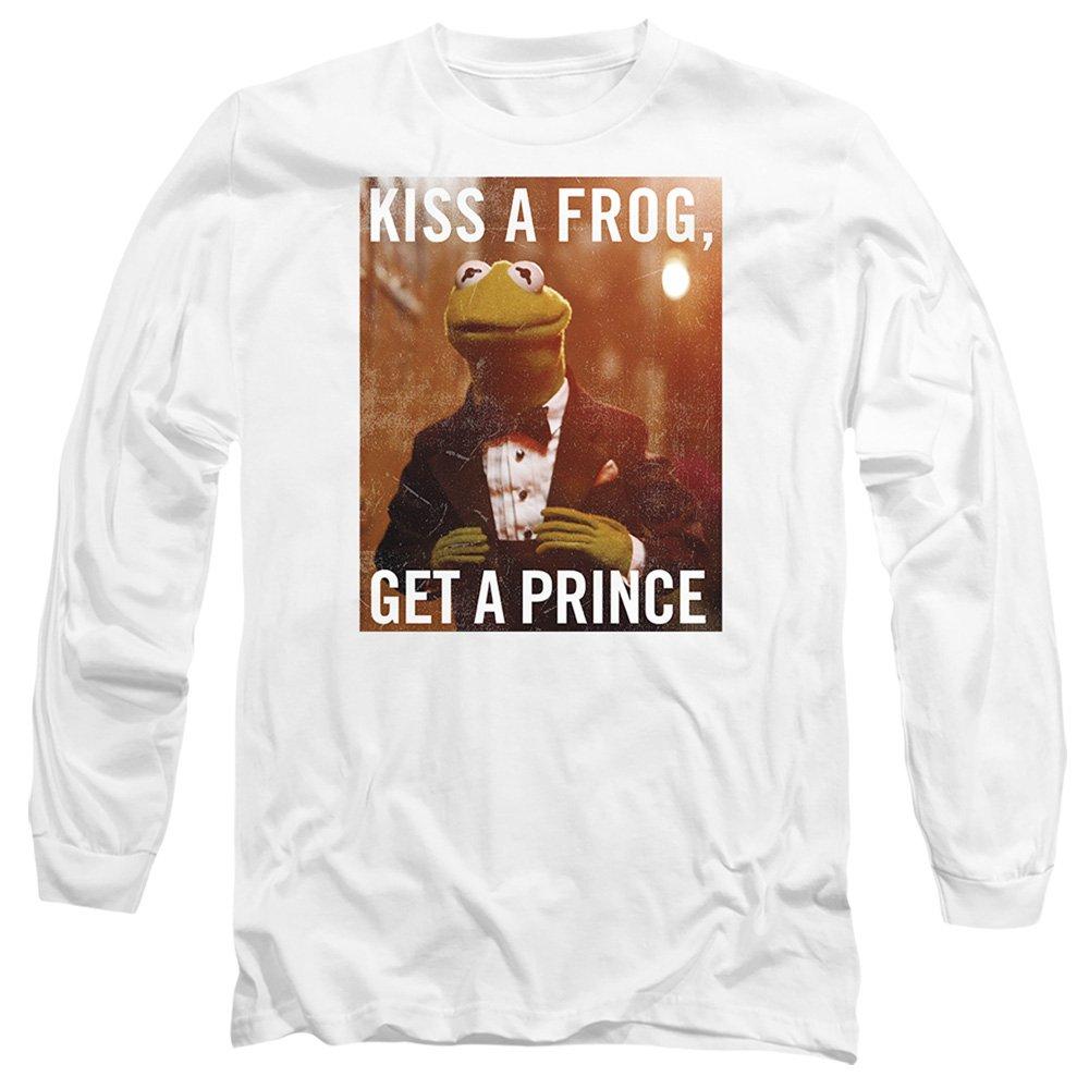 Disney Muppets Kermit Kiss a Frog Long Sleeve T-Shirt Wh
