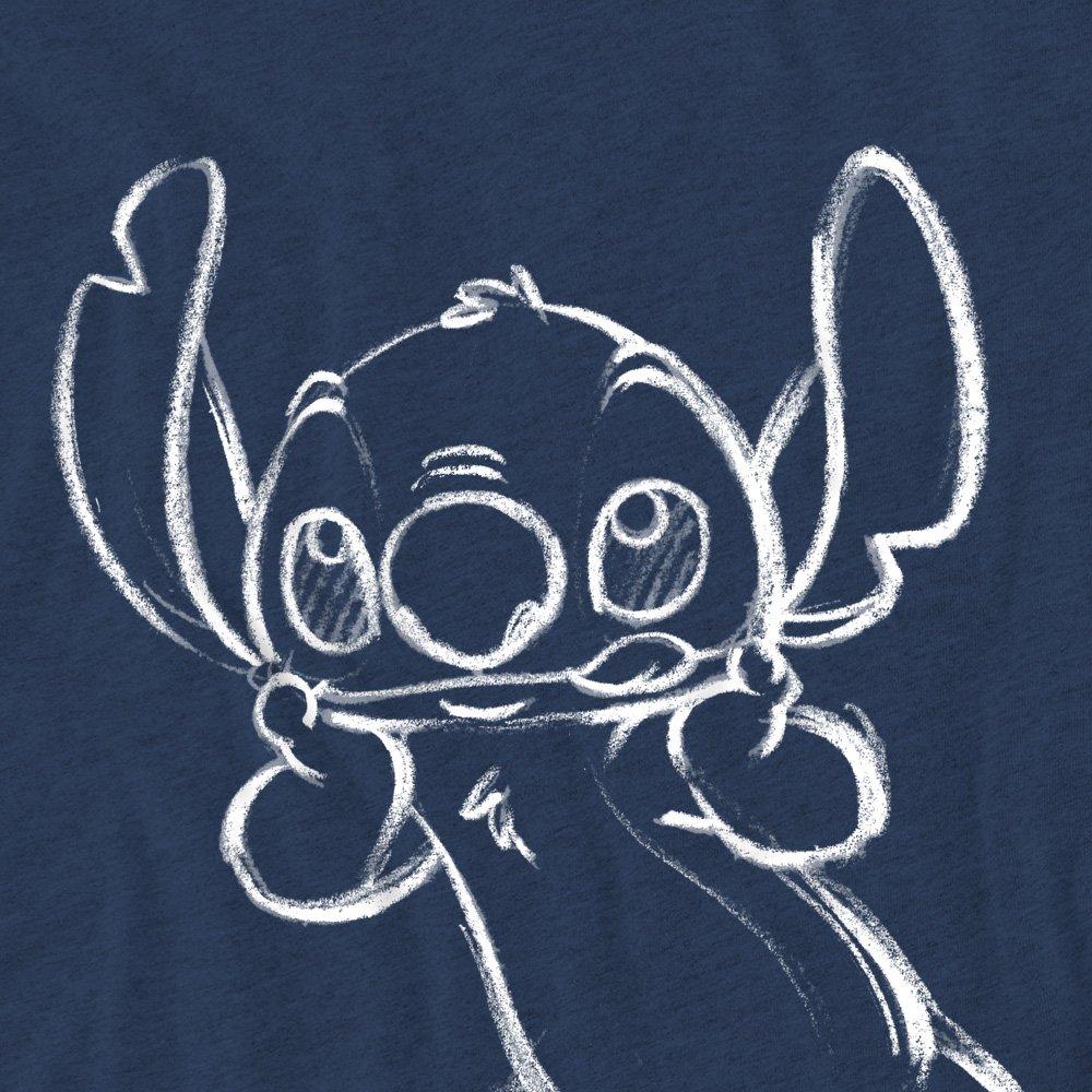 Navy - Disney - Lilo And Stitch Sketch T-Shirt Heather Navy - 2