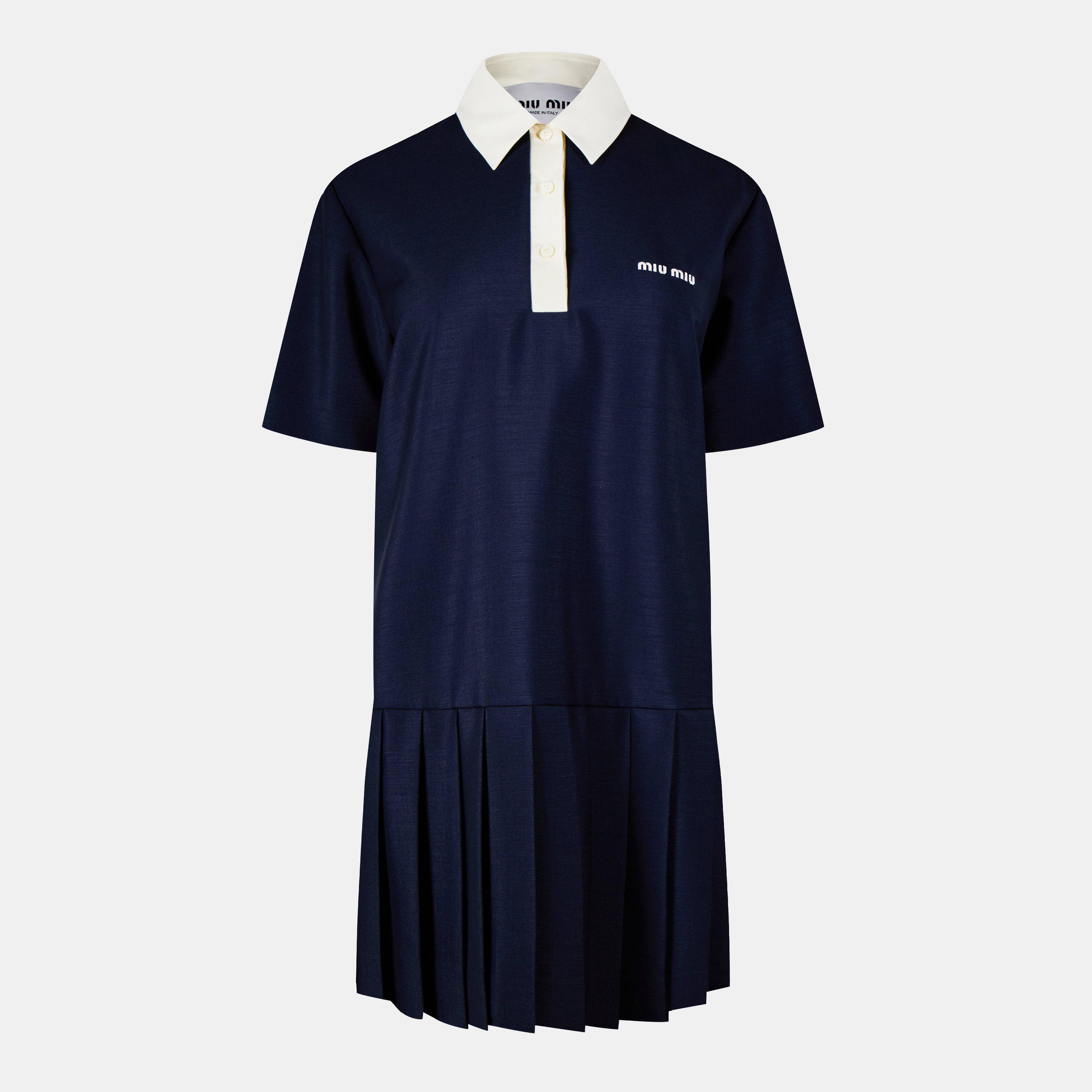 Navy - Miu Miu - Mohair Mini Dress - 1