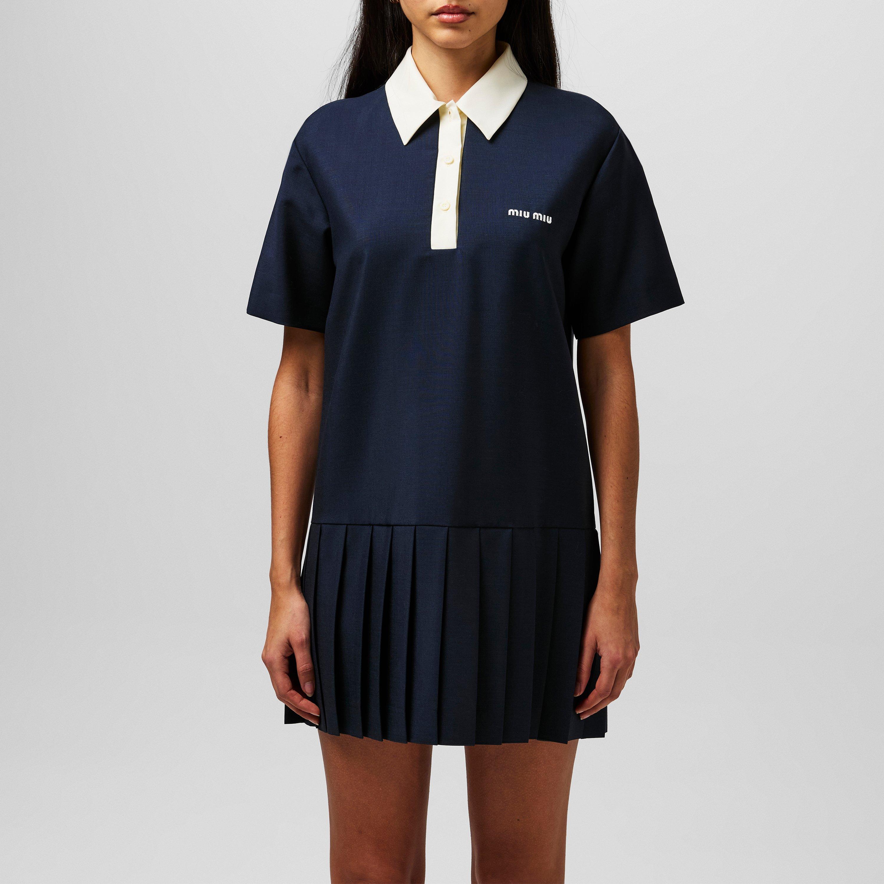 Navy - Miu Miu - Mohair Mini Dress - 4