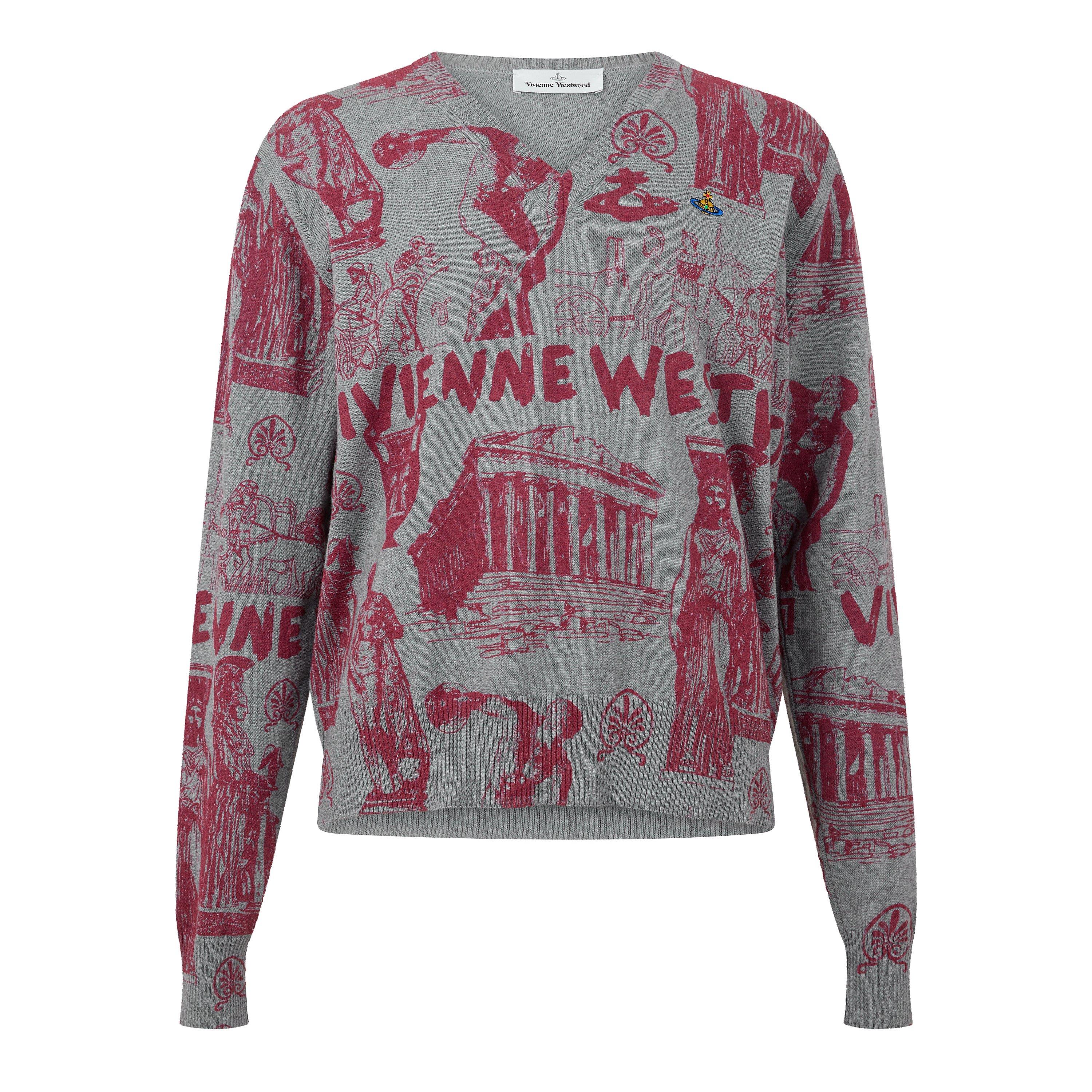 Grey/Red - Vivienne Westwood - Viv Julian V Neck Sn63 - 1