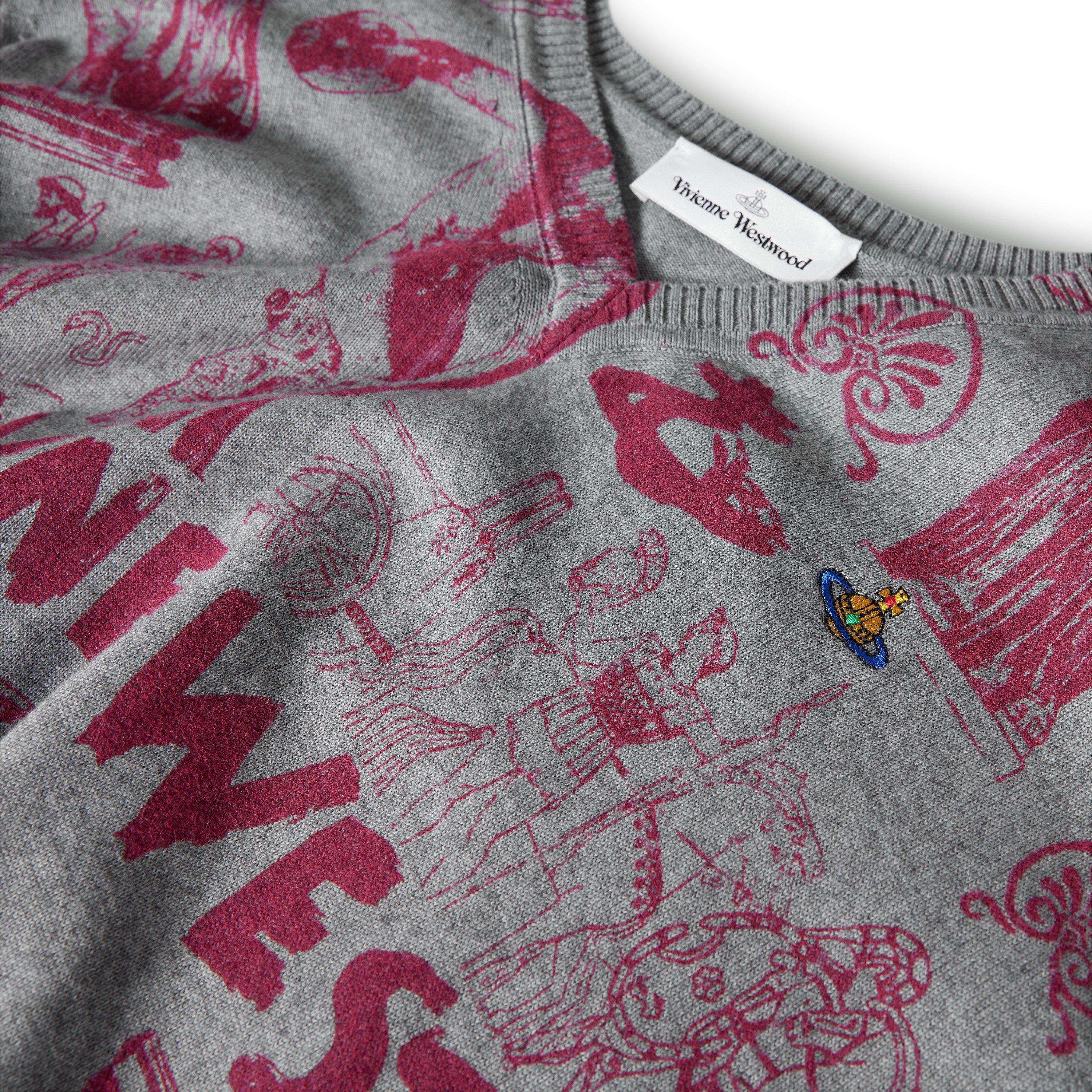 Grey/Red - Vivienne Westwood - Viv Julian V Neck Sn63 - 3