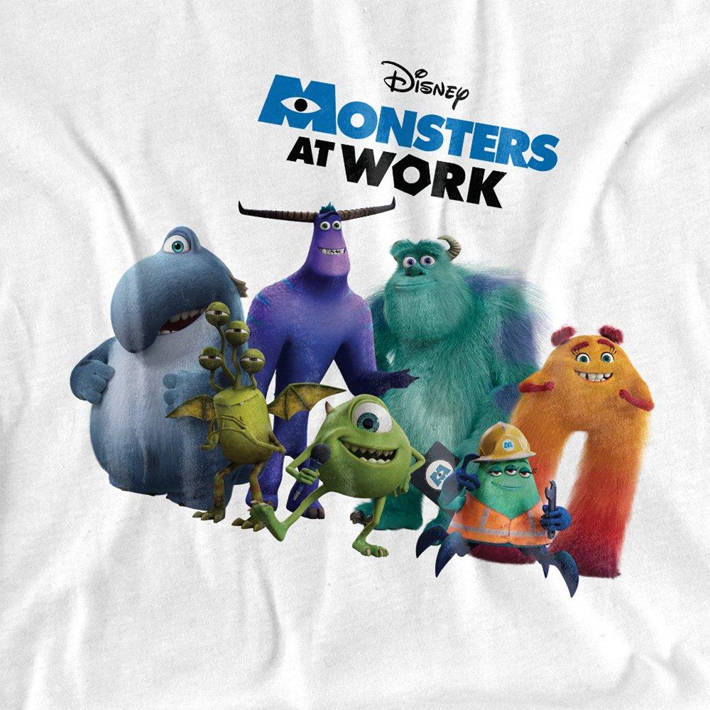 White - Disney - Monsters At Work Logo Light With Monsters Mike Su - 2