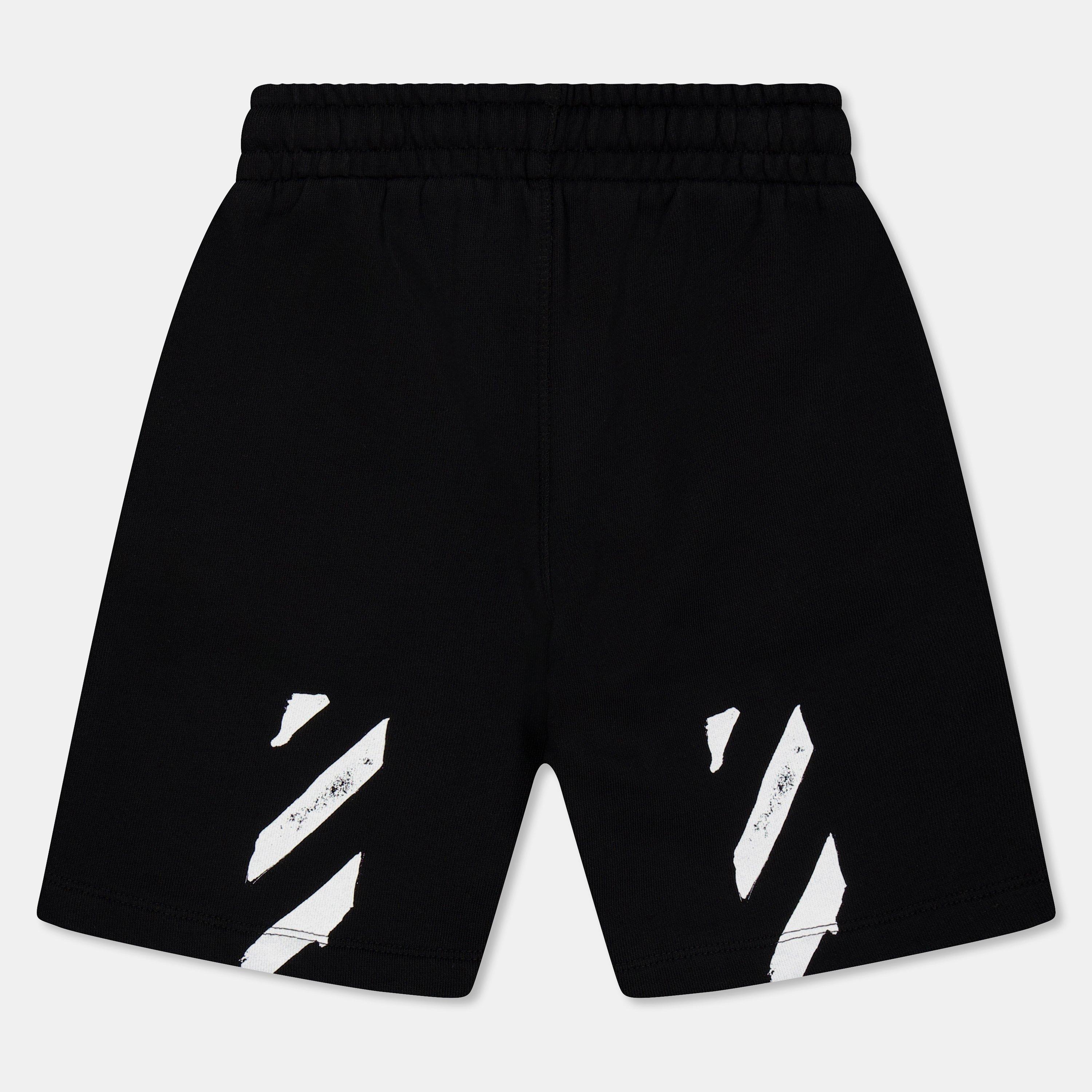 Black/White - Off White - Kids Fleece Shorts - 2