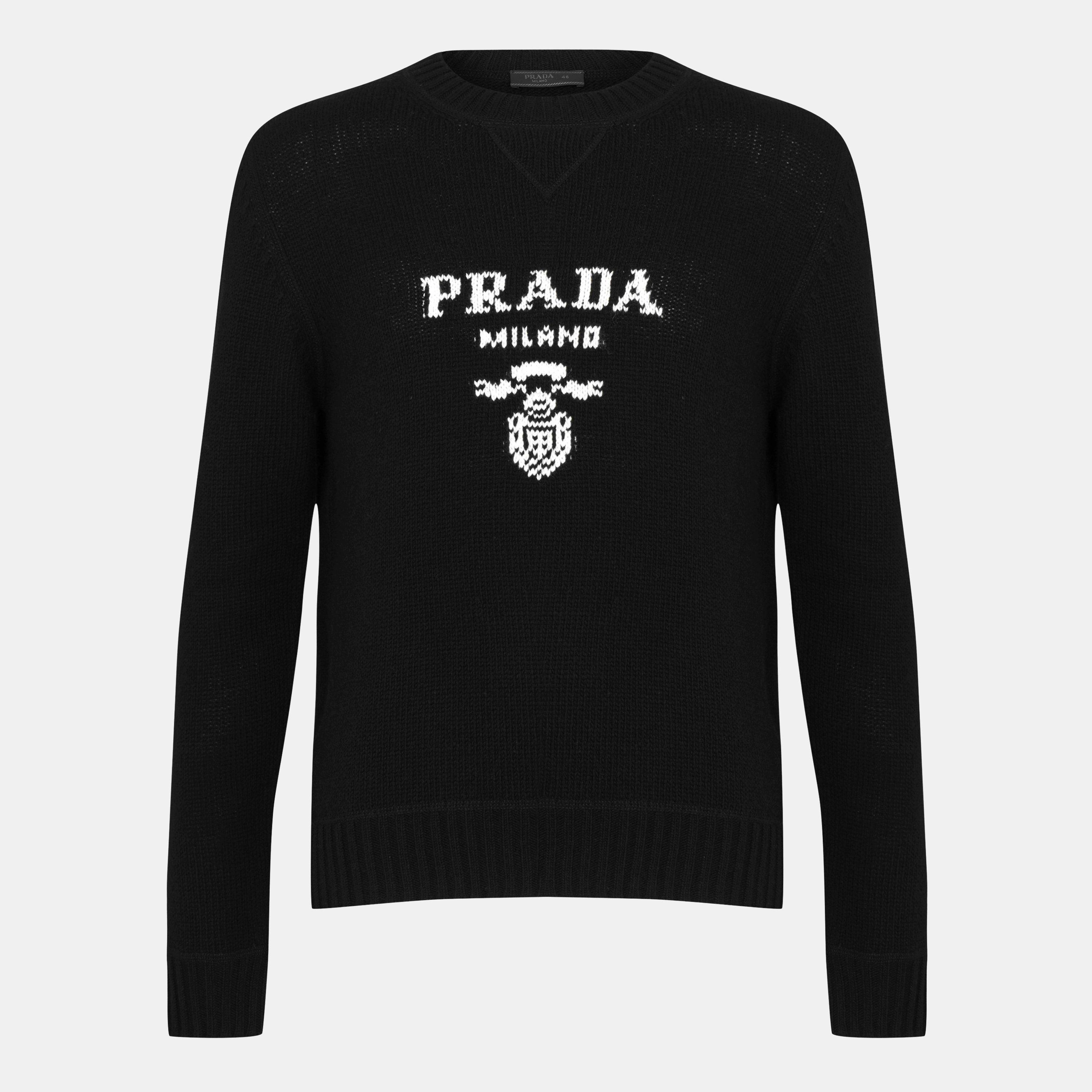 Prada Mens Wool and Cashmere Sweater - Nero - XS