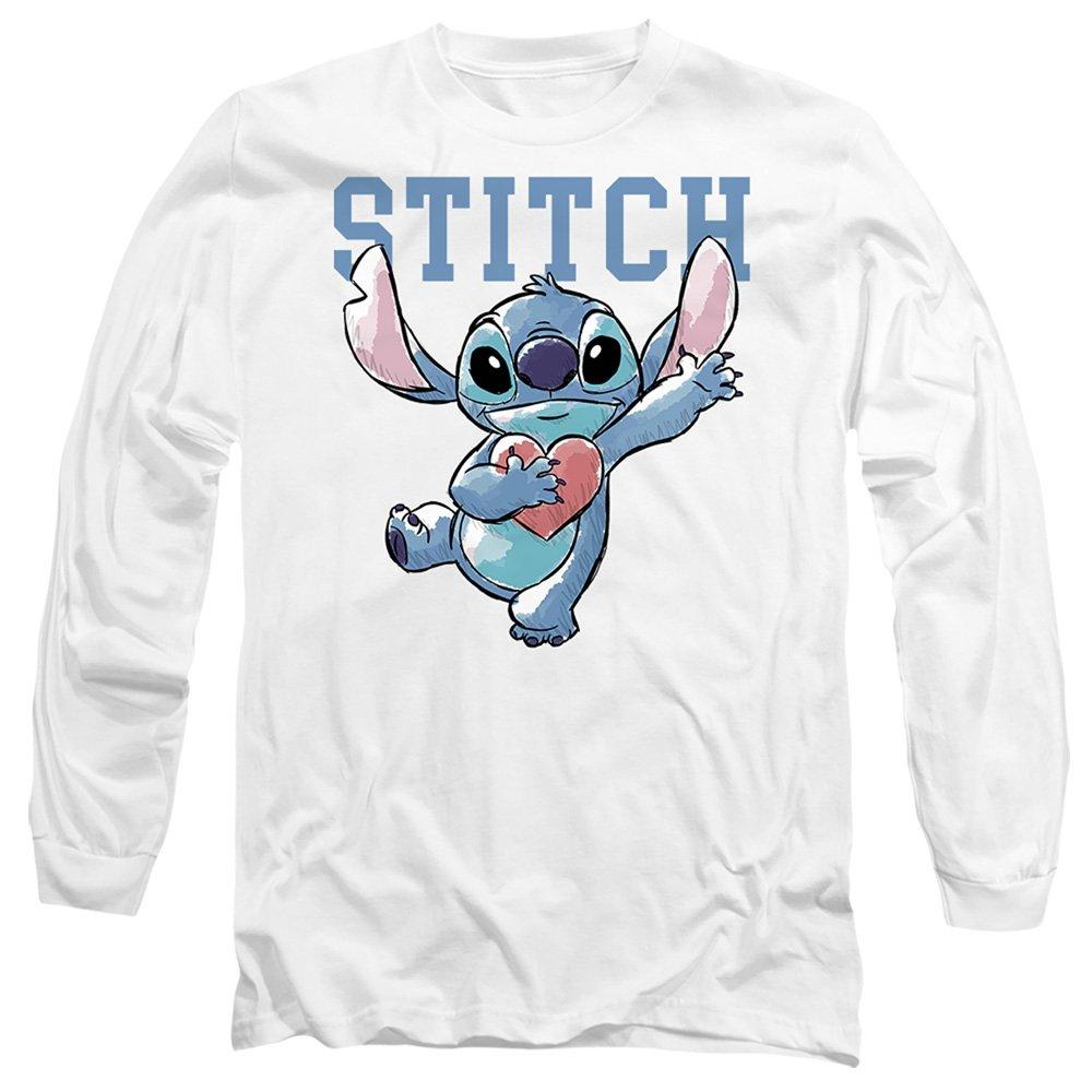 White - Disney - Lilo Stitch Clutching Hearts Long Sleeve T-Shirt - 1