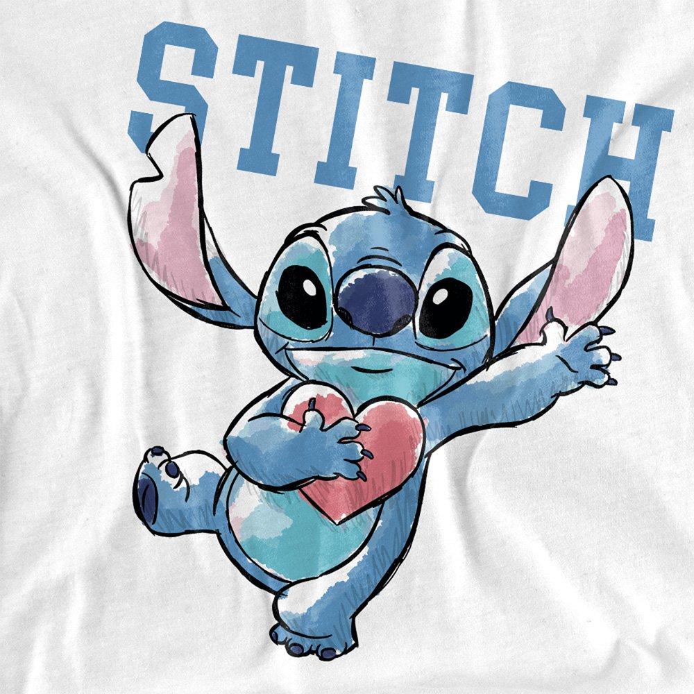 White - Disney - Lilo Stitch Clutching Hearts Long Sleeve T-Shirt - 2