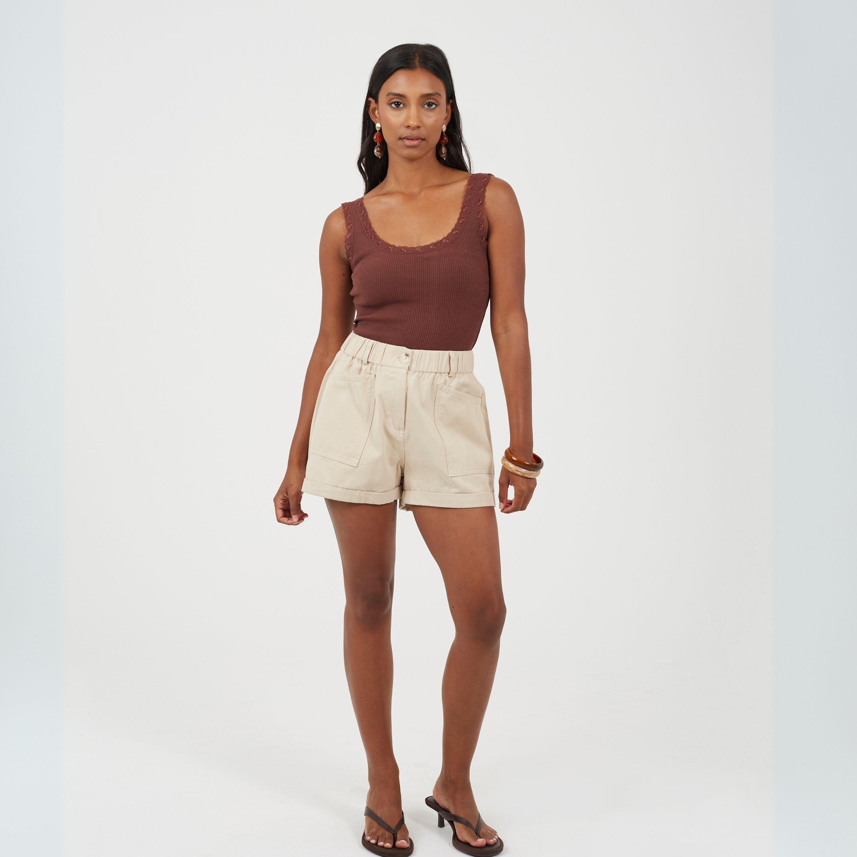 Chocolade - Brave Soul - Ladies Vest Bodysuit with Lace Trim - 4