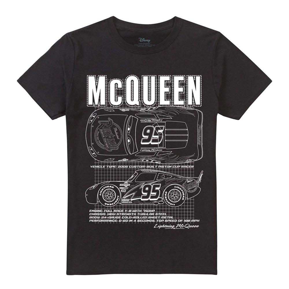 Black - Disney - Cars Lightning McQueen Outline T-Shirt Black - 4