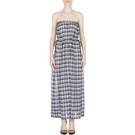 Emporio Armani Check Print Maxi Dress