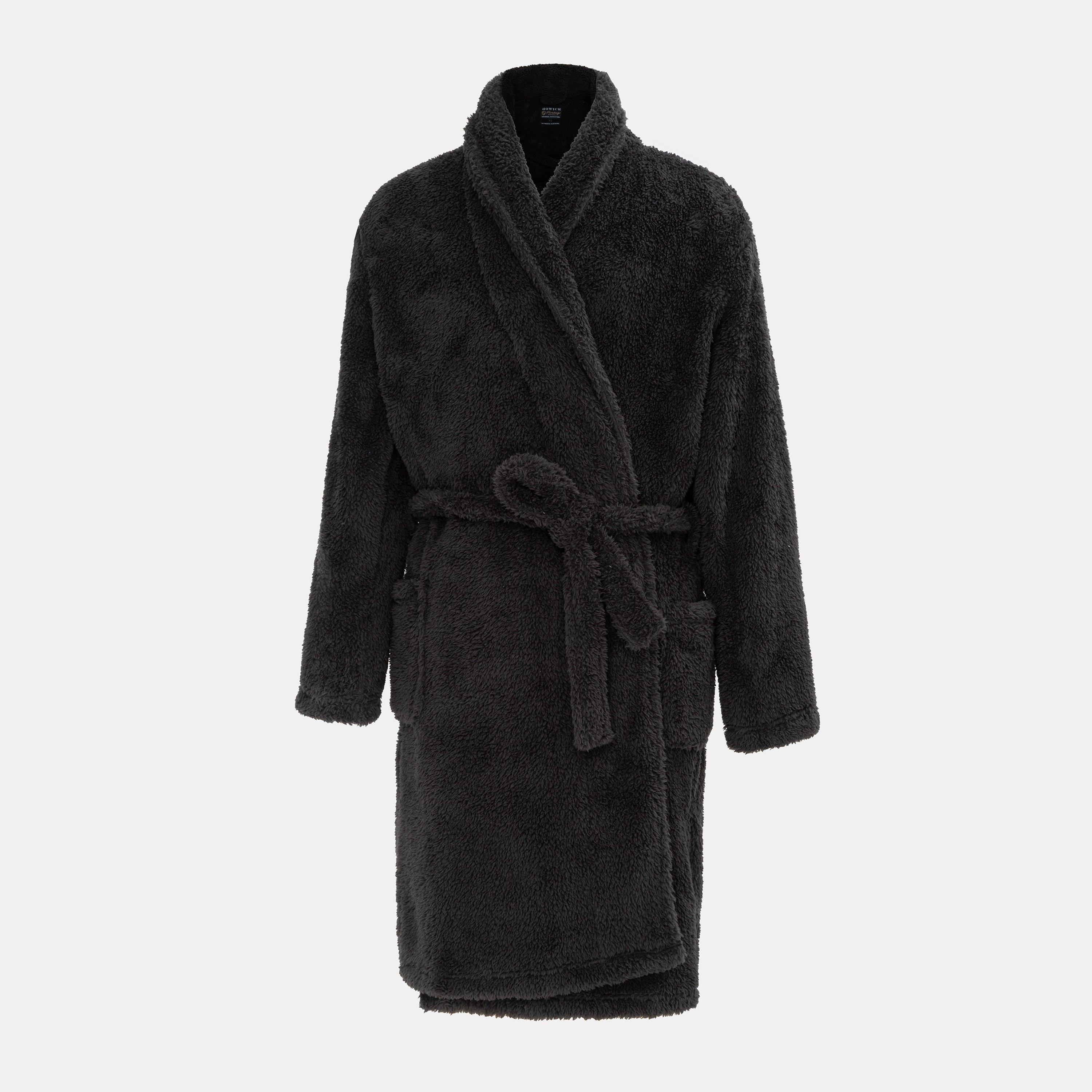 Black - Howick - Fleece Plain Robe Men - 1