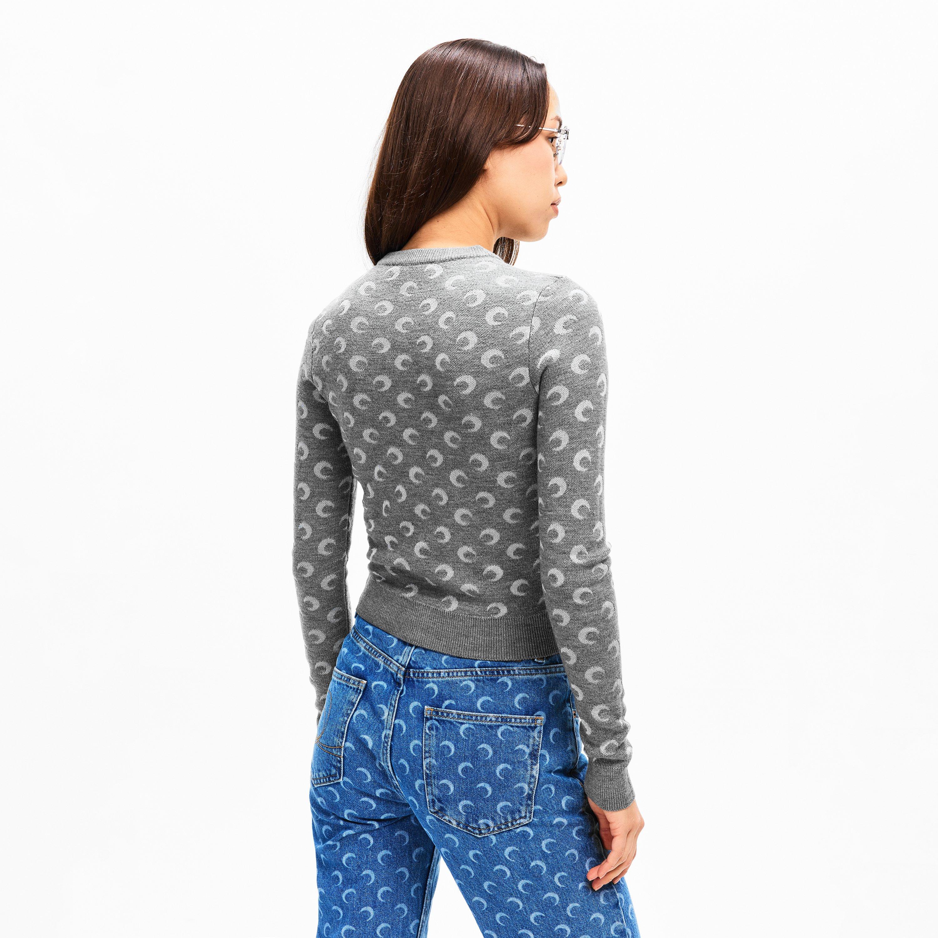 GR60 Misty Grey - Marine Serre - Women's Moon Cardigan - 4