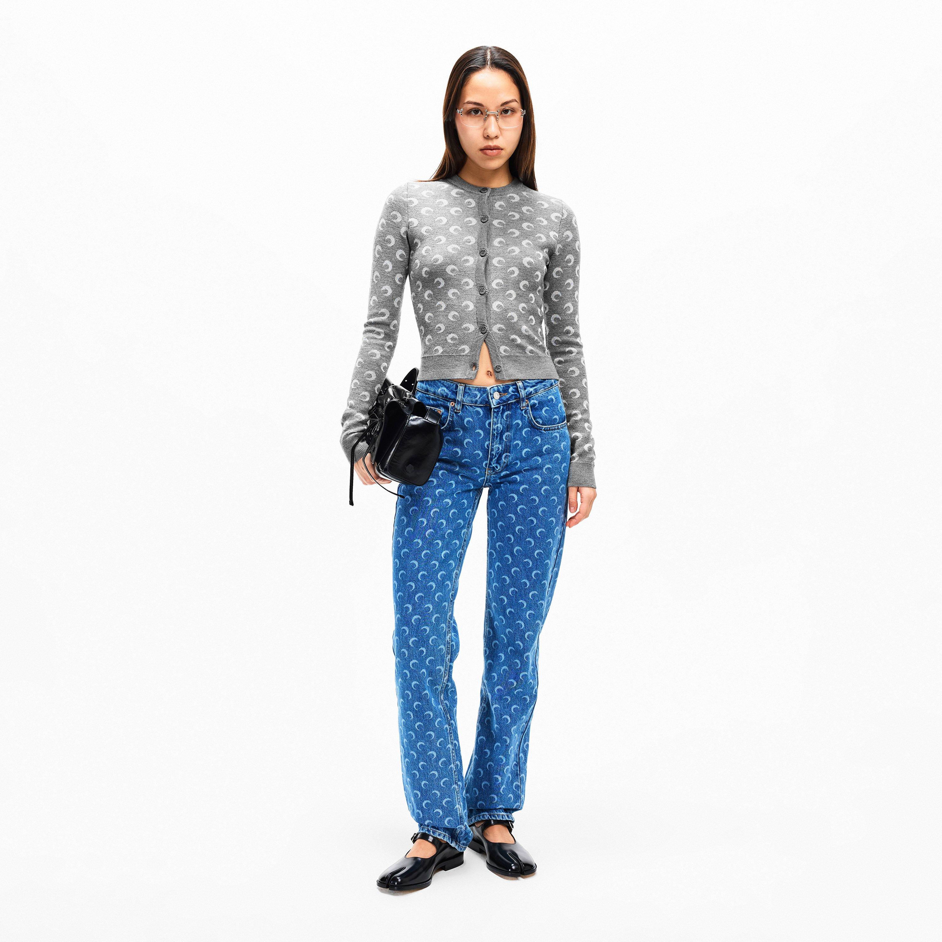 GR60 Misty Grey - Marine Serre - Women's Moon Cardigan - 5