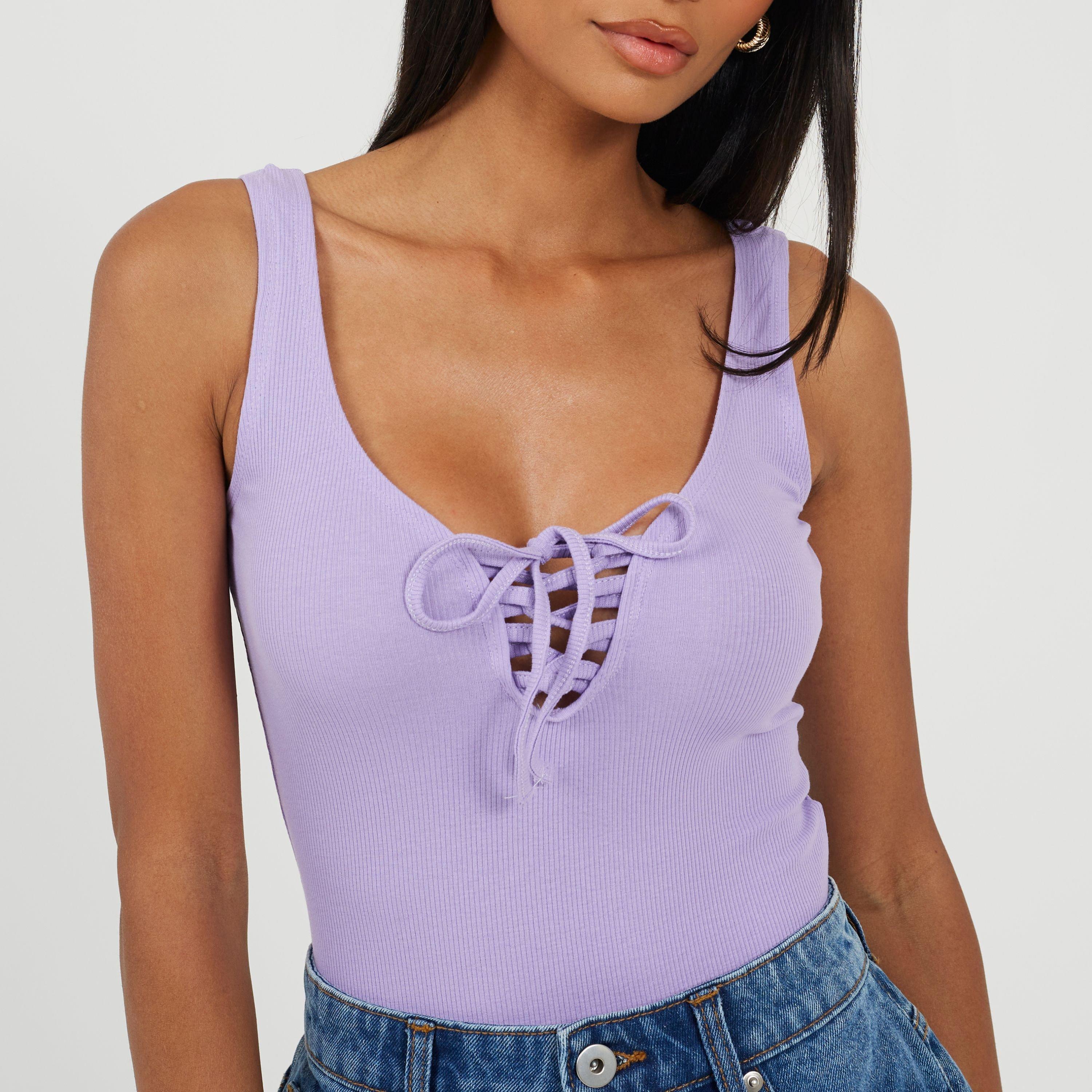 Violet - Brave Soul - Womens High Neck Bodysuit with Long Sleeves - 3