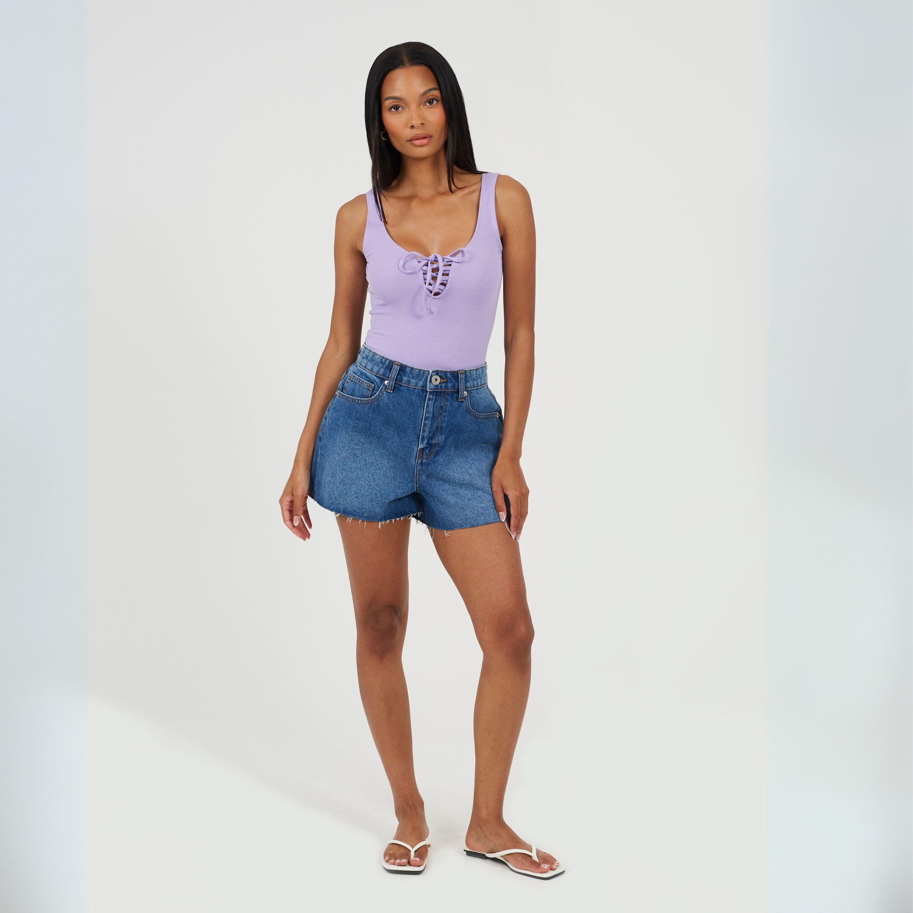Violet - Brave Soul - Womens High Neck Bodysuit with Long Sleeves - 4