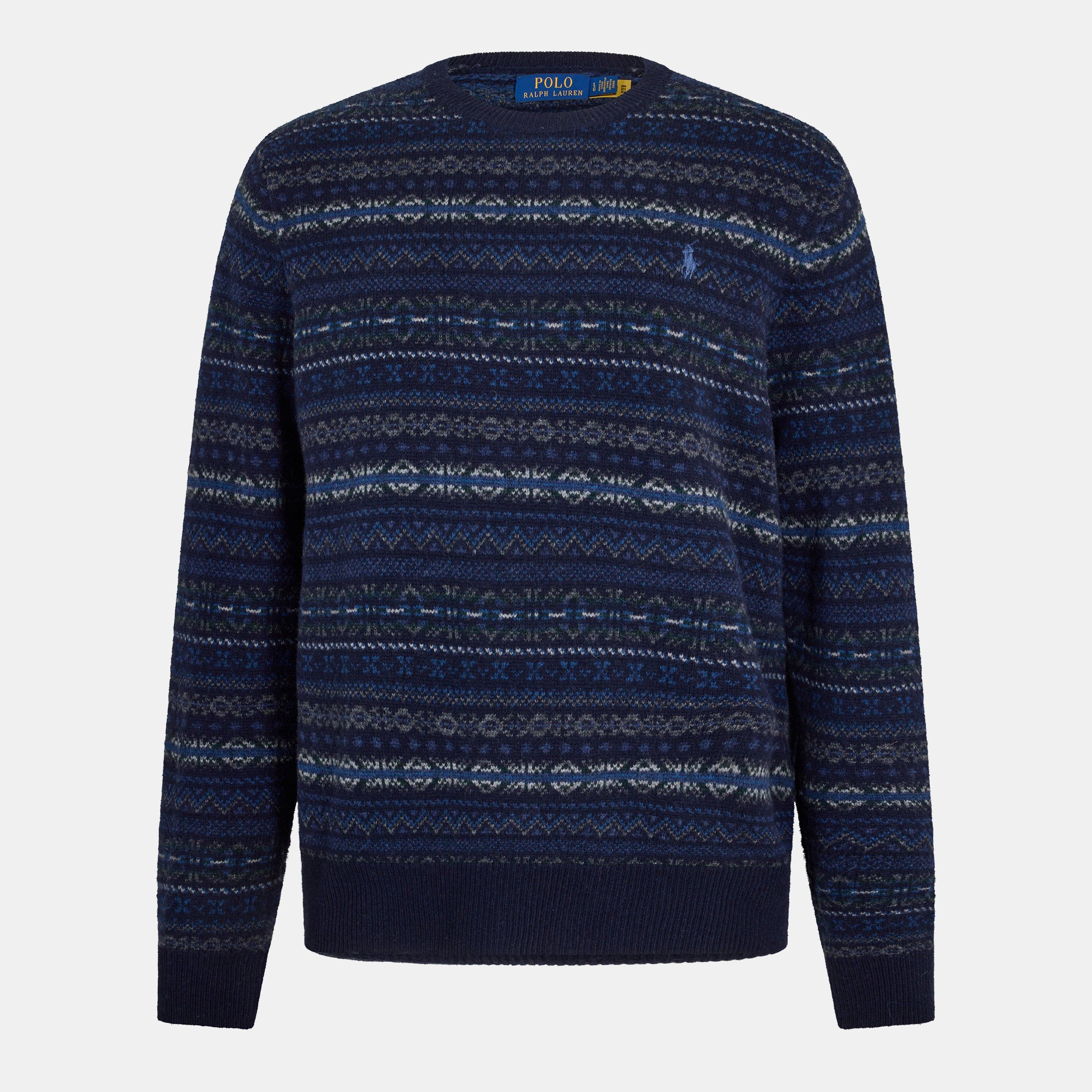 Navy Combo - Ralph Lauren - Men's Wool Crew Neck Jumper - 1