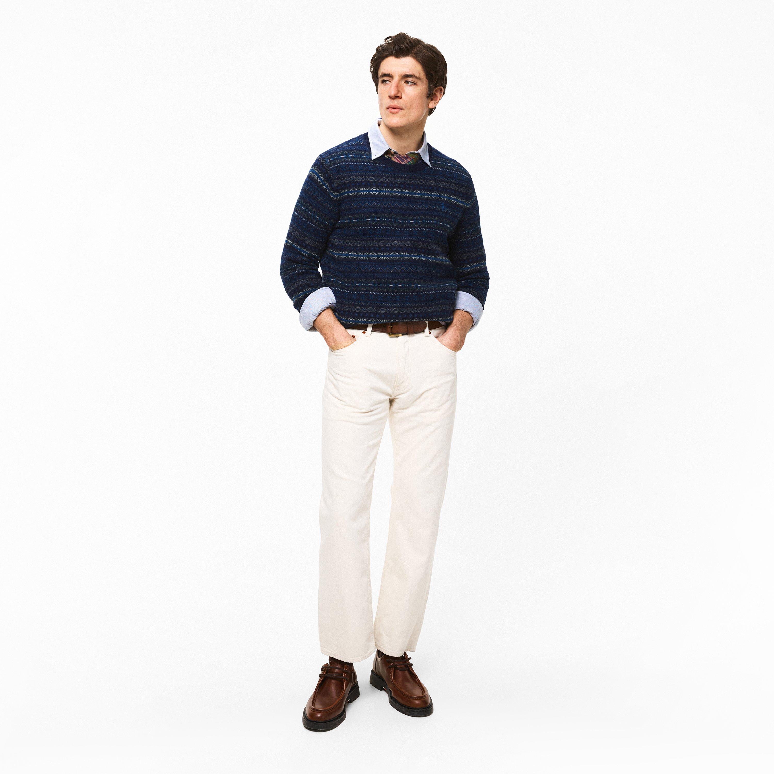 Navy Combo - Ralph Lauren - Men's Wool Crew Neck Jumper - 5